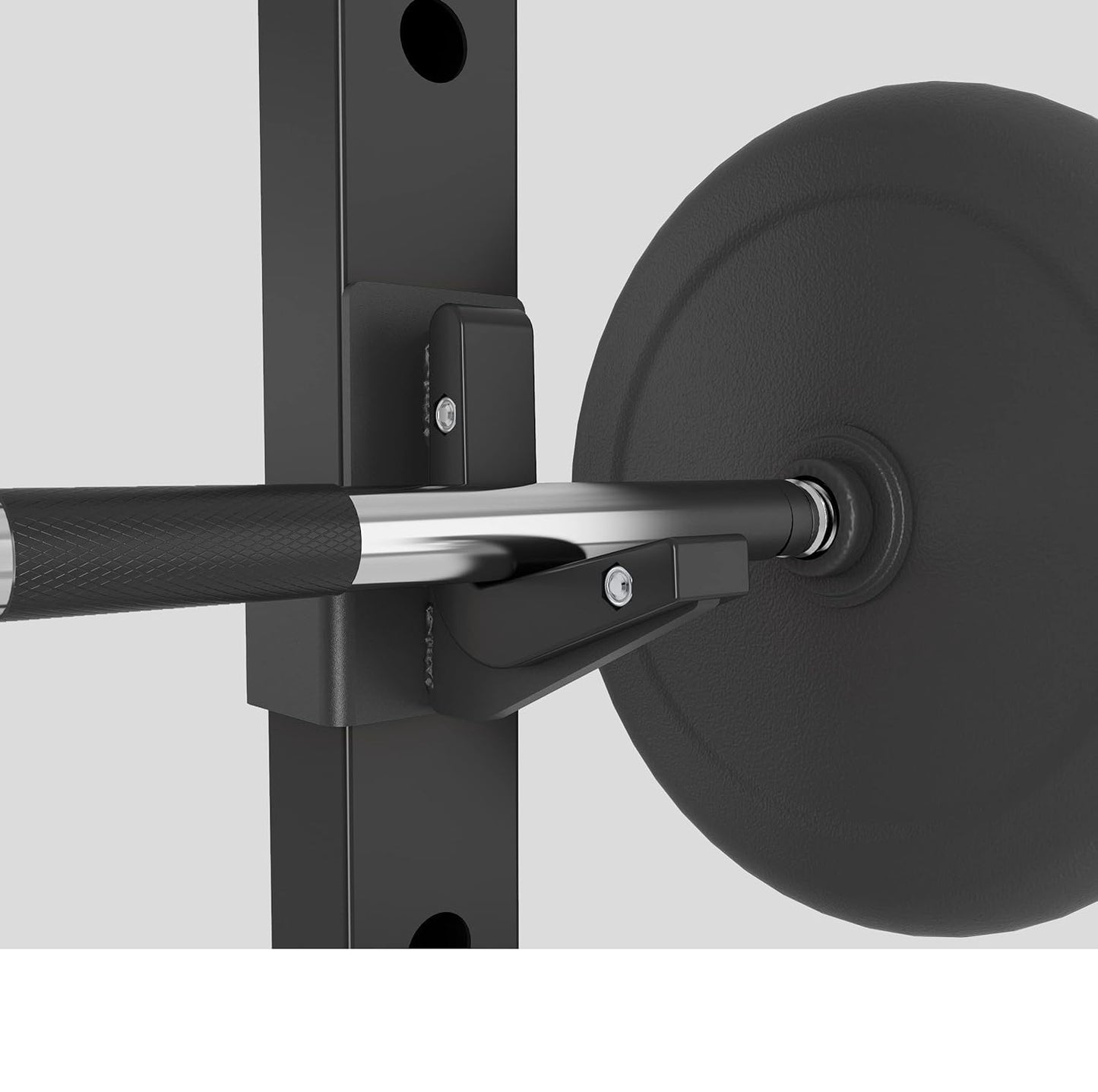 Sportsroyals J Hooks for 2" x 2" Power Rack with 1" Hole, Rubber Pad J-Hook for Power Cage, Bottom Reinforced Steel J Cups for Squat Rack, Heavy Duty Barbell Holder, Black, (Cable Accessories)
