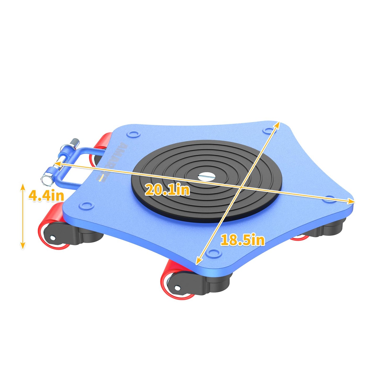 Amarite Heavy Duty Machine & Machinery Skates 8800 lbs - Integrated Casting Frame with 5X 360° Swivel Rollers for Industrial Moving