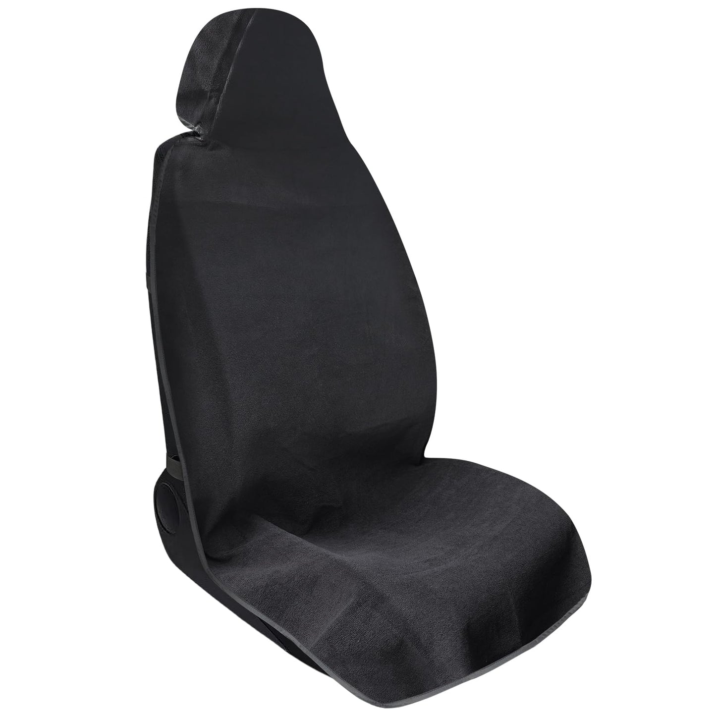 nomiou Waterproof Sweating Car Towel Seat Cover for Gym Workout, Running, Swimming, Beach and Hiking, Universal Fit Non-Slip Towel Bucket Seat Protector for Cars SUV Trucks (Black)