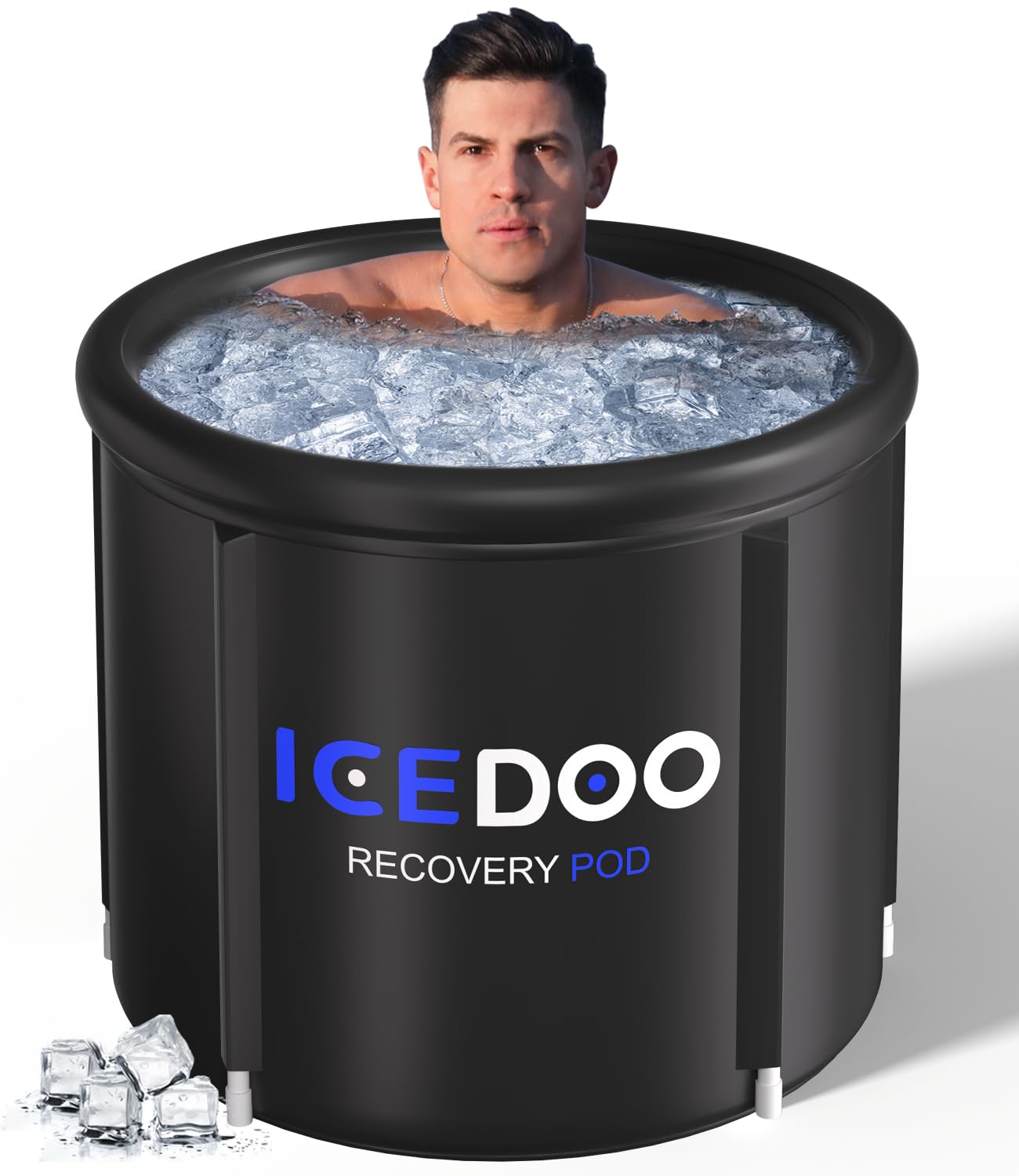Wxtkkom Ice Bath Tub for Athletes, 119 Gallons Hot & Cold Plunge Tub with Cover for Recovery, Cold Water Therapy, Multiple Layered Portable Hot Tubs for Water Therapy, Bathtub Walls & Surrounds
