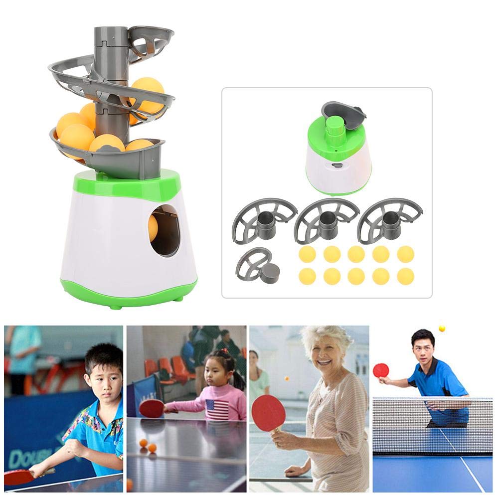 Vbestlife Automatic Machine for Beginners, 10 Balls Table Tennis Trainer Balls Launcher Training Machine Table Tennis Robot for Beginners Training