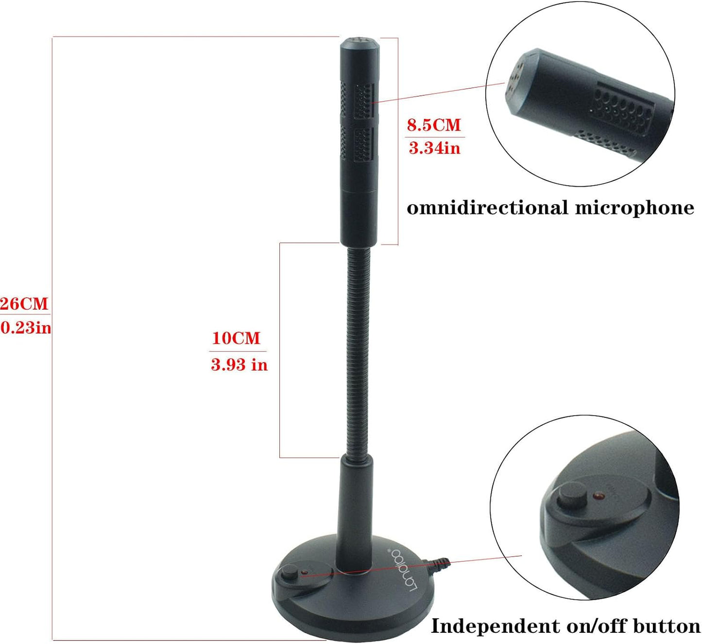 LANDIBO K050 USB Microphone, Plug and Play Desktop Laptop gooseneck Microphone, Suitable for Games, conferences
