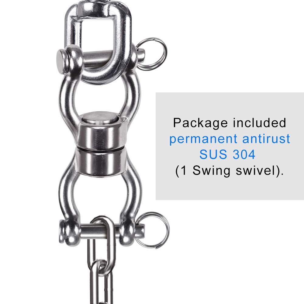 SELEWARE Silent Bearing Swing Swivel, 360° Rotational Device Hanging Accessory with Removeable Buckle for Tree Swing, Hammock Chair, Climbing Rope, Yoga, Kids Swing Swivel 1201LB Capacity