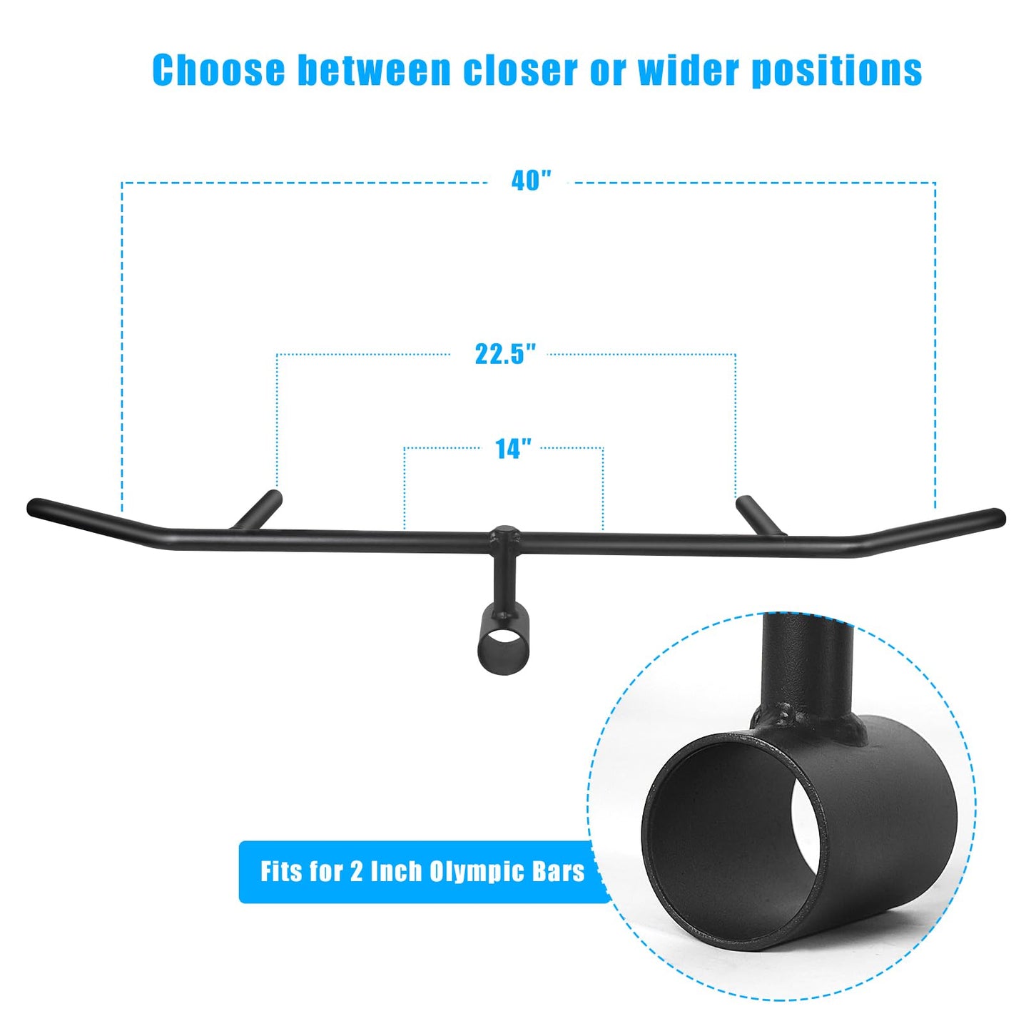 Luwint T Bar and V Bar Row Handle Set, 2 in 1 Landmine Attachment for 2 Inch Olympic Bars, Solid Steel Multi-Grip T-Bar & Angled V-Bar for Home Gym, Rows, Presses