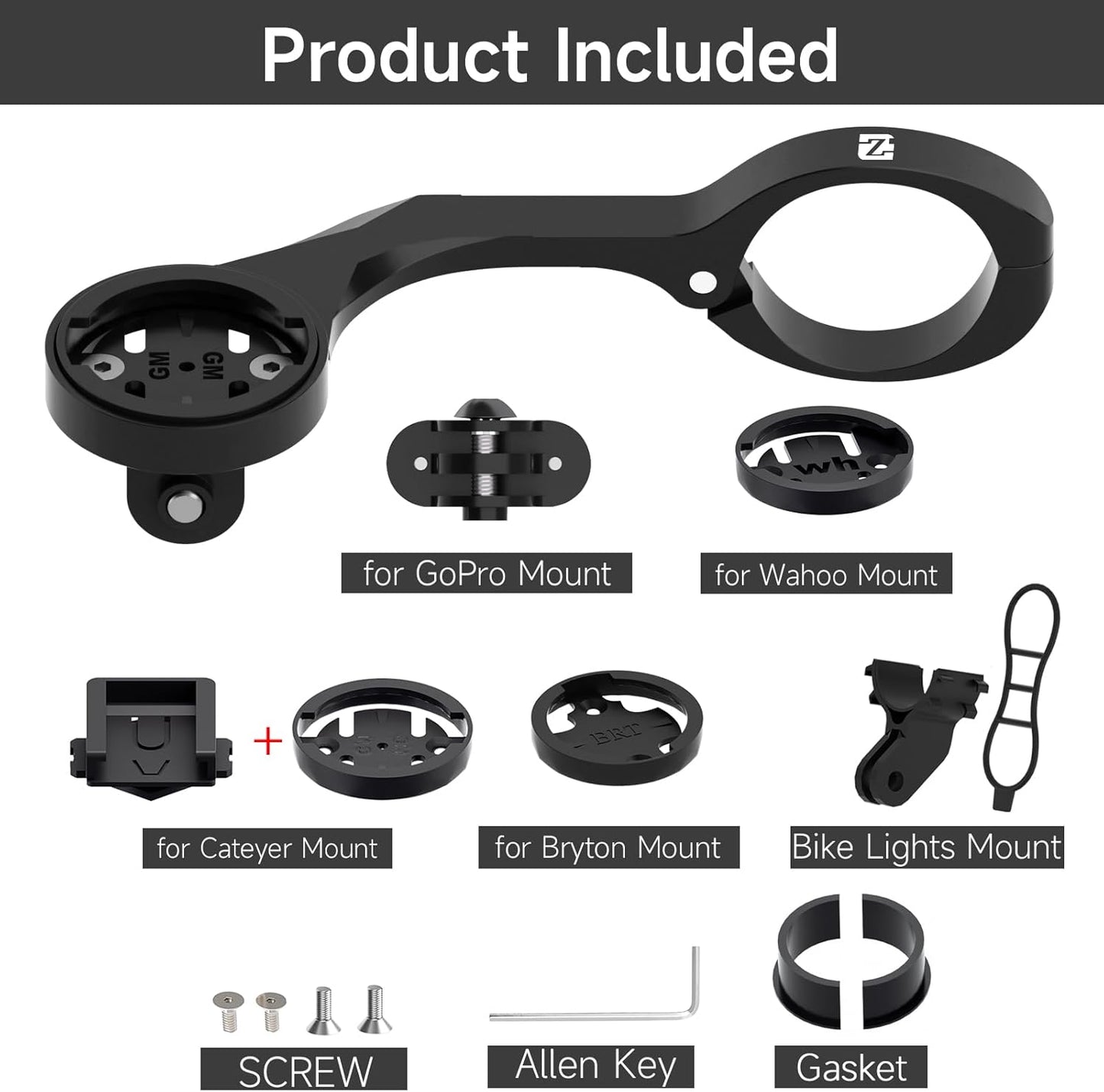 ZIDAOKA 25.6mm 31.8mm Bike GPS Computer Mount for Garmin,Out Front Bike Mount for Riders,Cycling Bracket