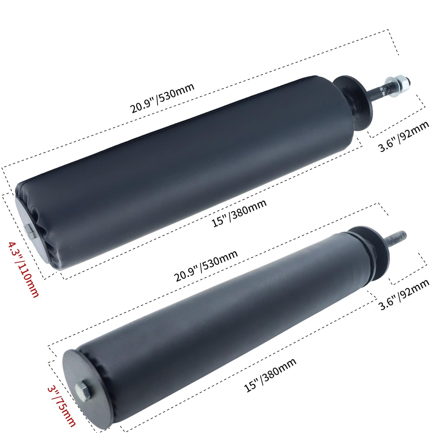 CONBUT Single Leg Squat Roller / Nordic Hamstring Curl for Squat Rack Power Rack Attachments, Bulgarian Split Squat for Workout Equipment Home Gym Accessories （Foam diameter 3" / 75mm , for 0.7" / 18mm aperture)