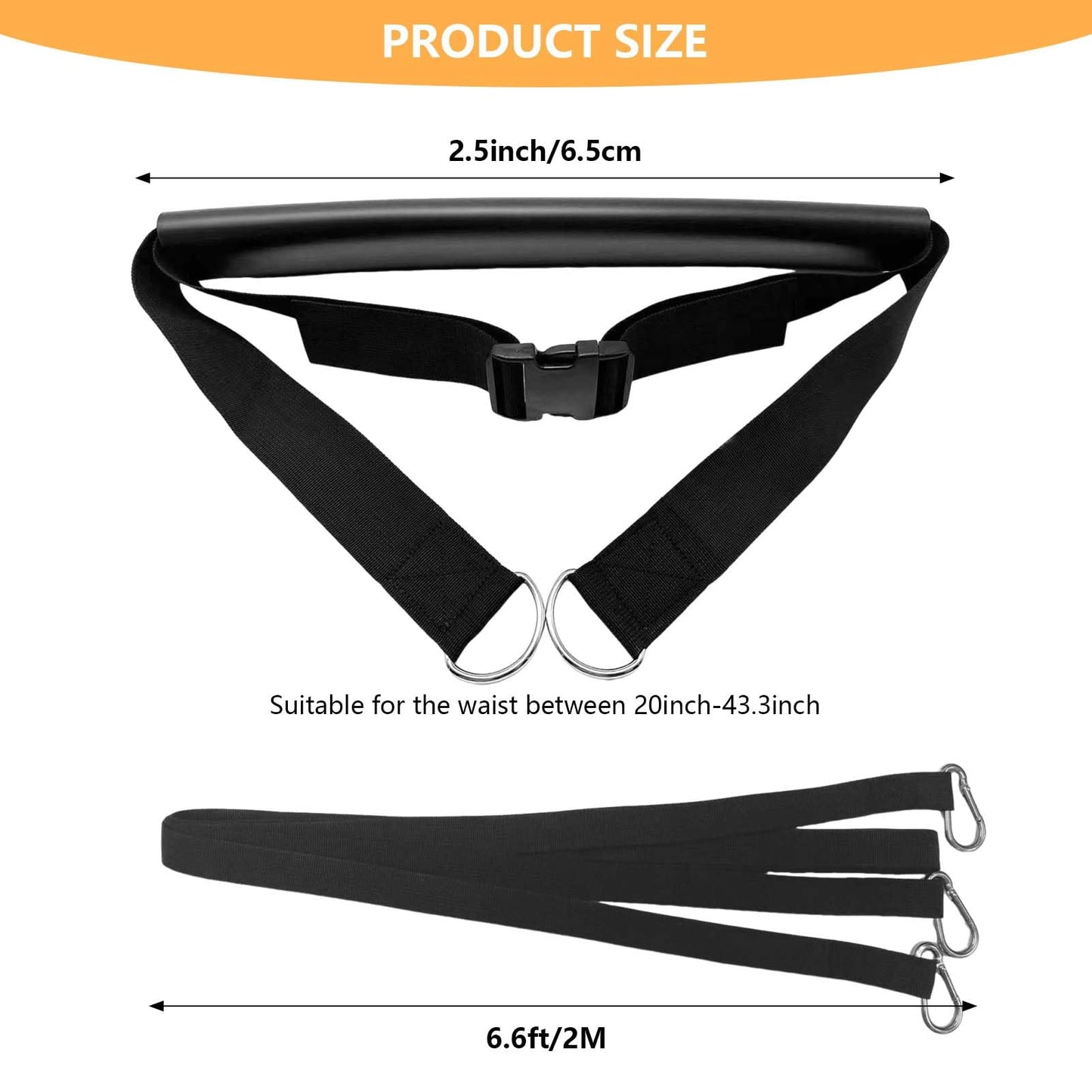 Tuyzhrymlic Sled Pulling Belt Set, Adjustable Waist Training Belt with Pulling Rope for Strength Agility Power Training to Help Full Body Building