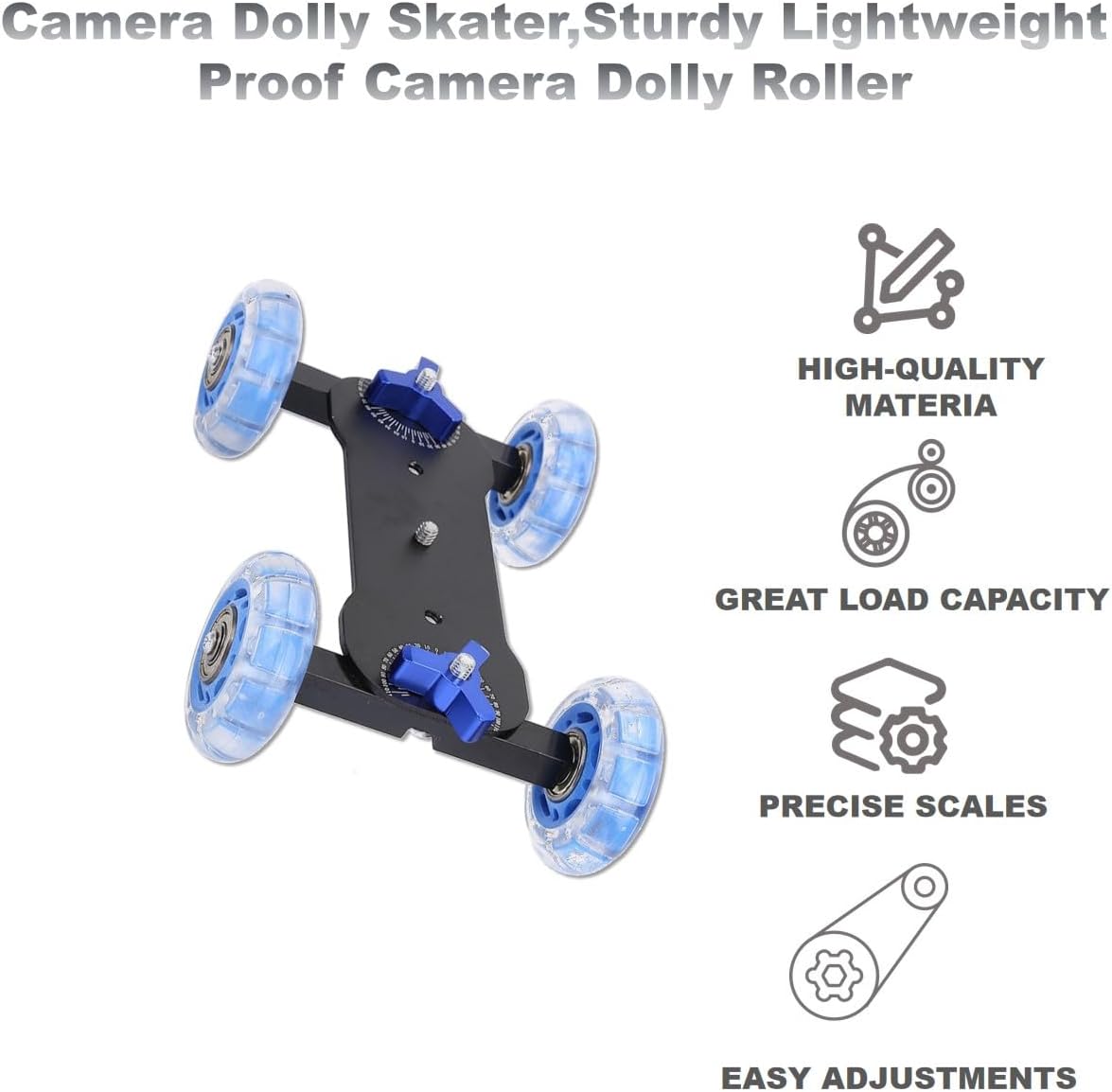 BONKZEBU Filmmakers Camera Dolly Skater Professional Rolling Cart Smooth Stable Movement Adjustable Platform DSLR