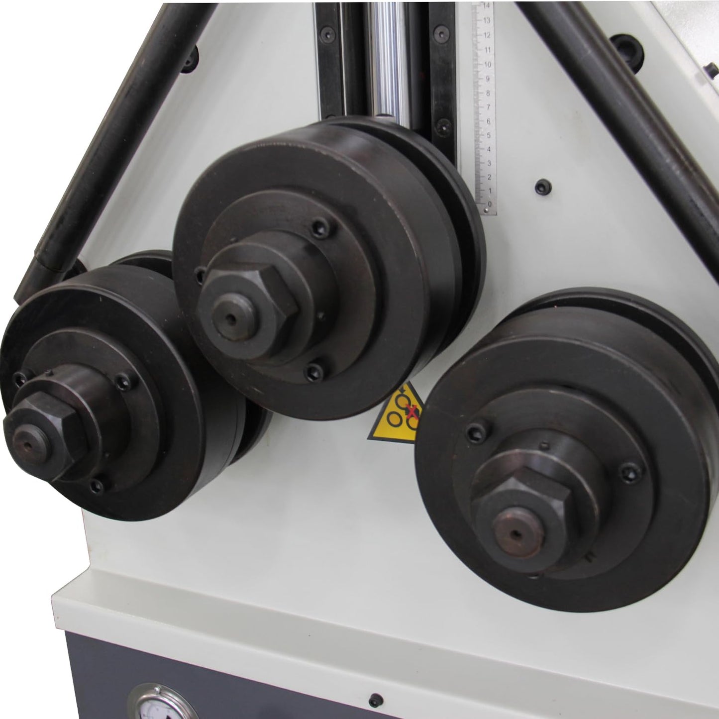 KAKA Industrial Roll Bending Machine- Heavy Duty Hydraulic Profile Bender for Steel Pipe,3HP Heavy Duty Bender for 2.4 inch Flat Bar, 1.4 inch Round Tube & 2 inch Square Bar | 220V 3-Phase HRBM-50HV
