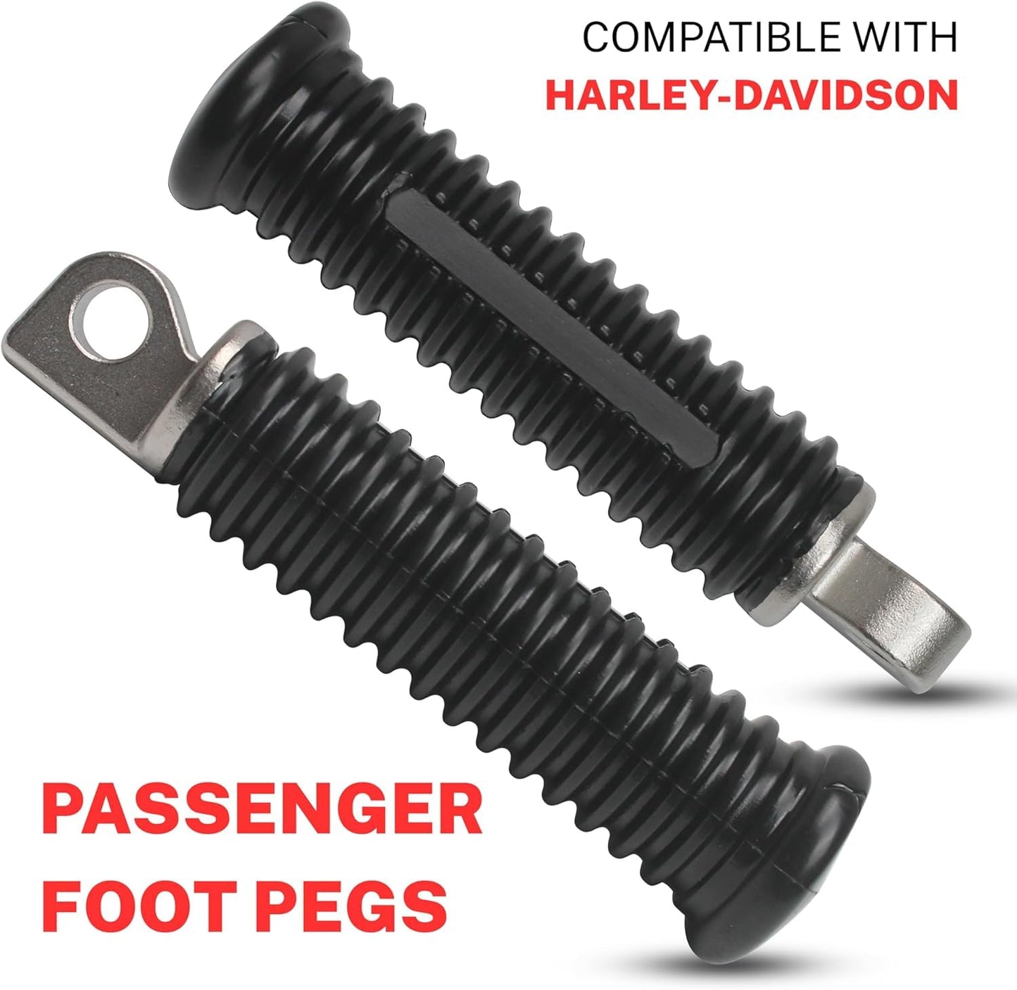 2pcs Foot Pegs Fit for Harley, Passenger Motorcycle Foot Pegs for Harley Davidson Sportster 883 1200, Forty Eight, Iron 883, Dyna, Road King, 10mm Bore, Aluminum Bike Rear Footrest Pedals Mounting