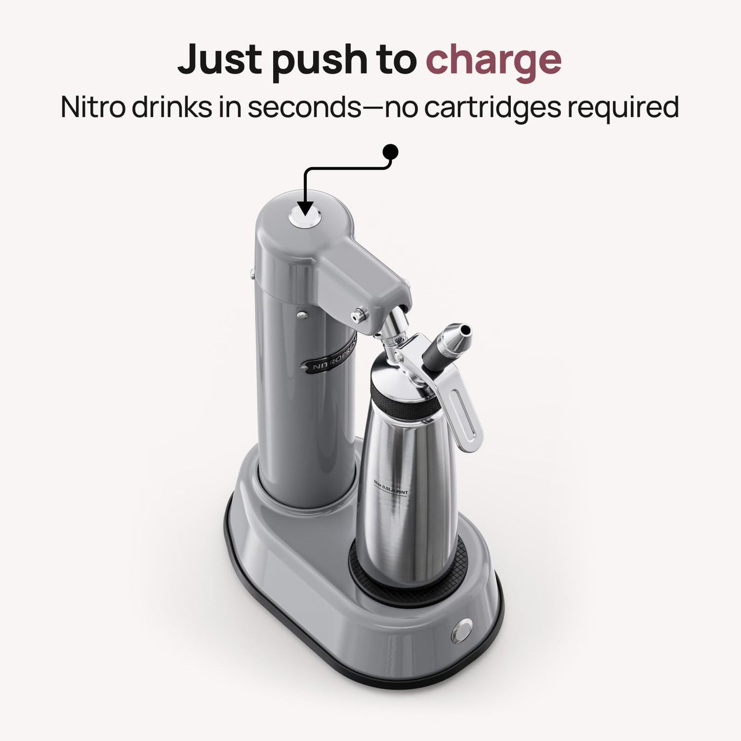 NitroPress DS Electric Nitro Cold Brew Coffee & Cocktail Maker Machine, Air-Powered Nitro Coffee Maker & Nitrogen Infuser for Coffee Matcha Cocktails & Drinks Stainless Steel Home Bar Beverage System