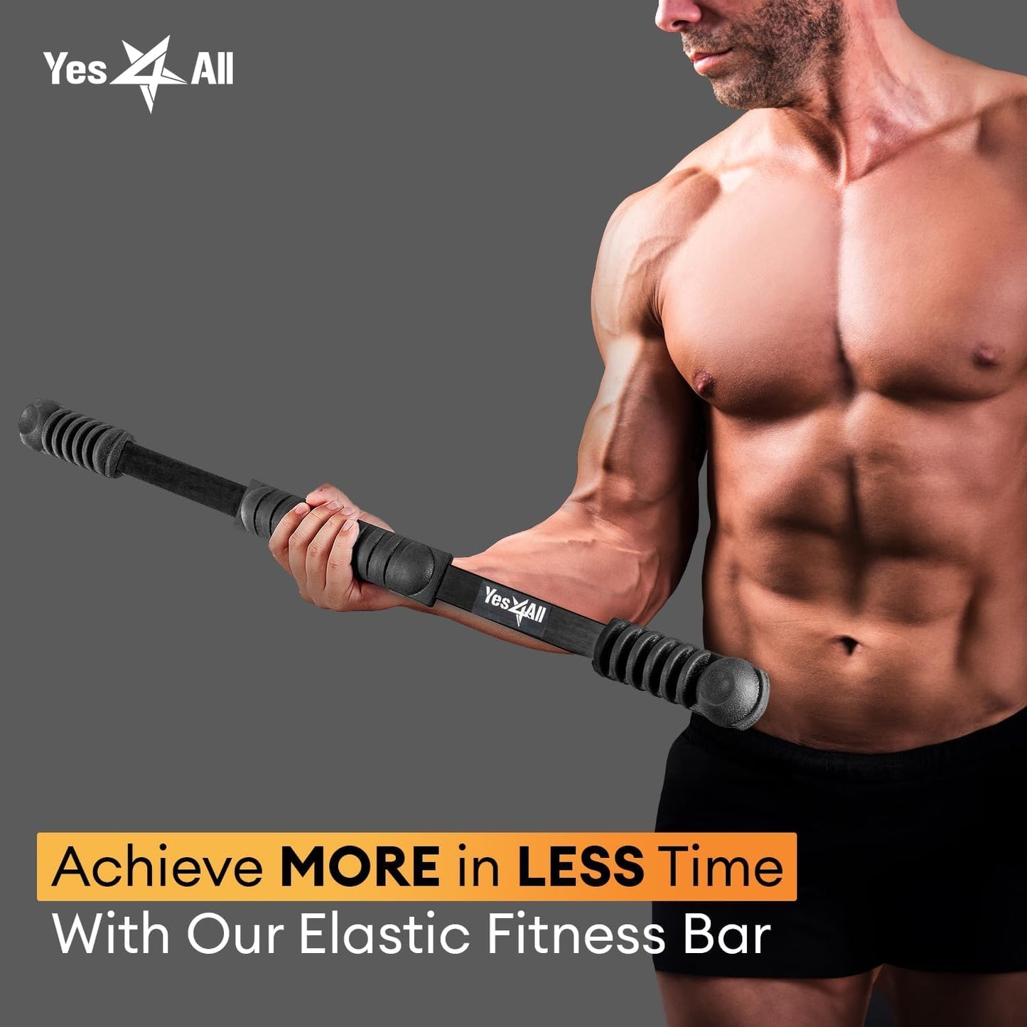 Yes4All Elastic Fitness Exercise Bar, Shake Weight, Body Physical Therapy, Body Bar Equipment for Strength Training Home Gym