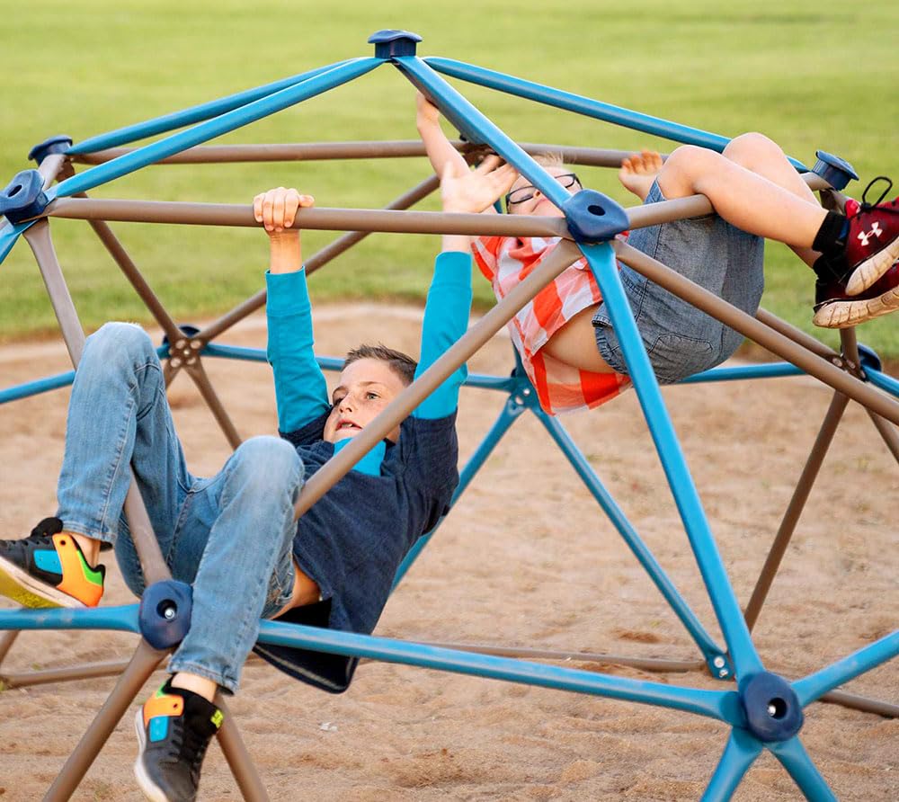 Lifetime 90939 Geometric Dome Climber Jungle Gym, 4.5' High x 9' Wide, Blue & Brown