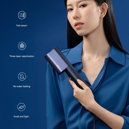 Nesugar G3 Portable Travel Steamer - Fast Heating Handheld Garment Steamer | Lightweight Mini Iron (Navy Blue)