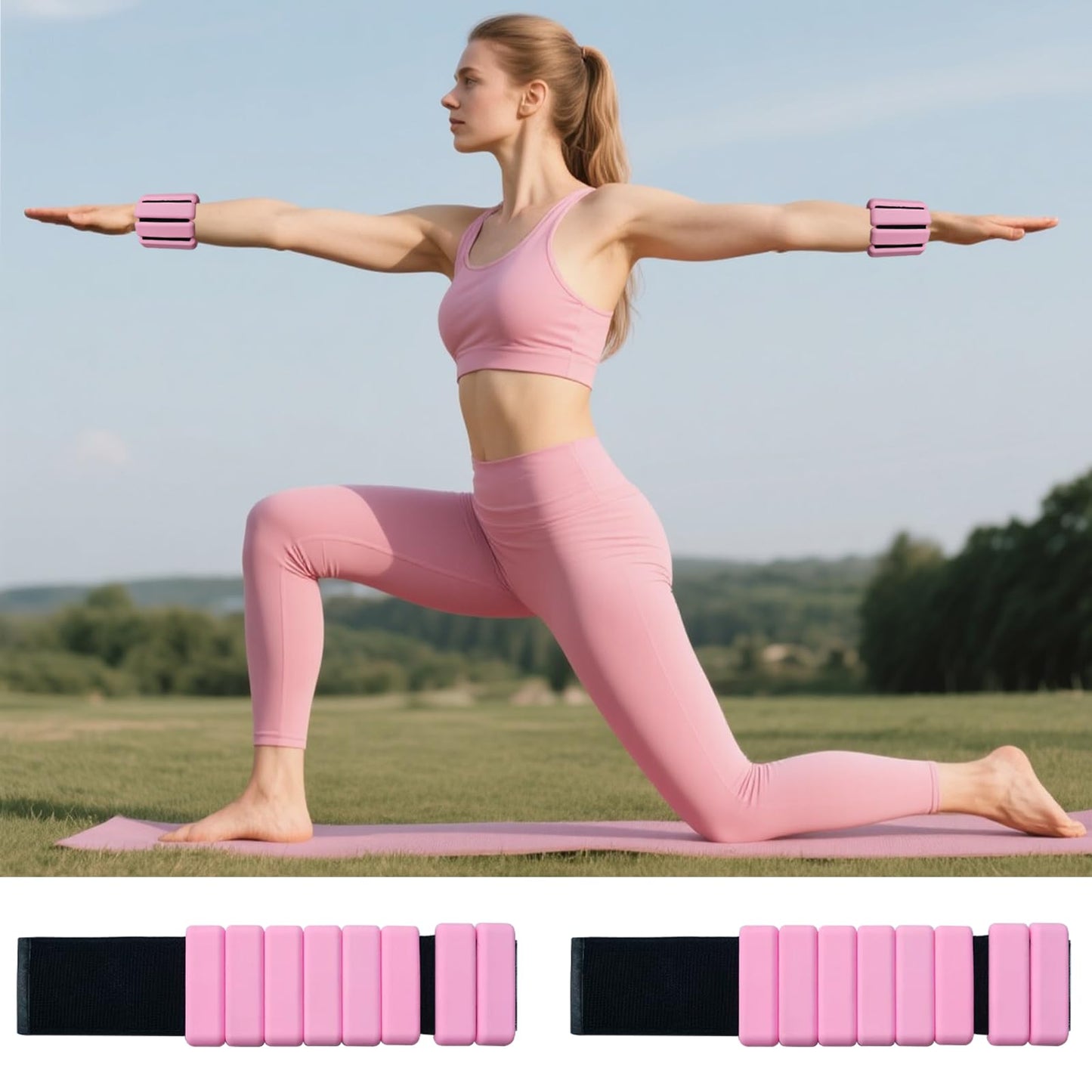 VIOXIA Pilates Kit for Home Workouts – Pilates Equipment Set with Ring, Ball, Resistance Bands, Pilates Accessories, Pilates Essentials Kit for Women, Pilates Sets for Home Exercise（Pink）