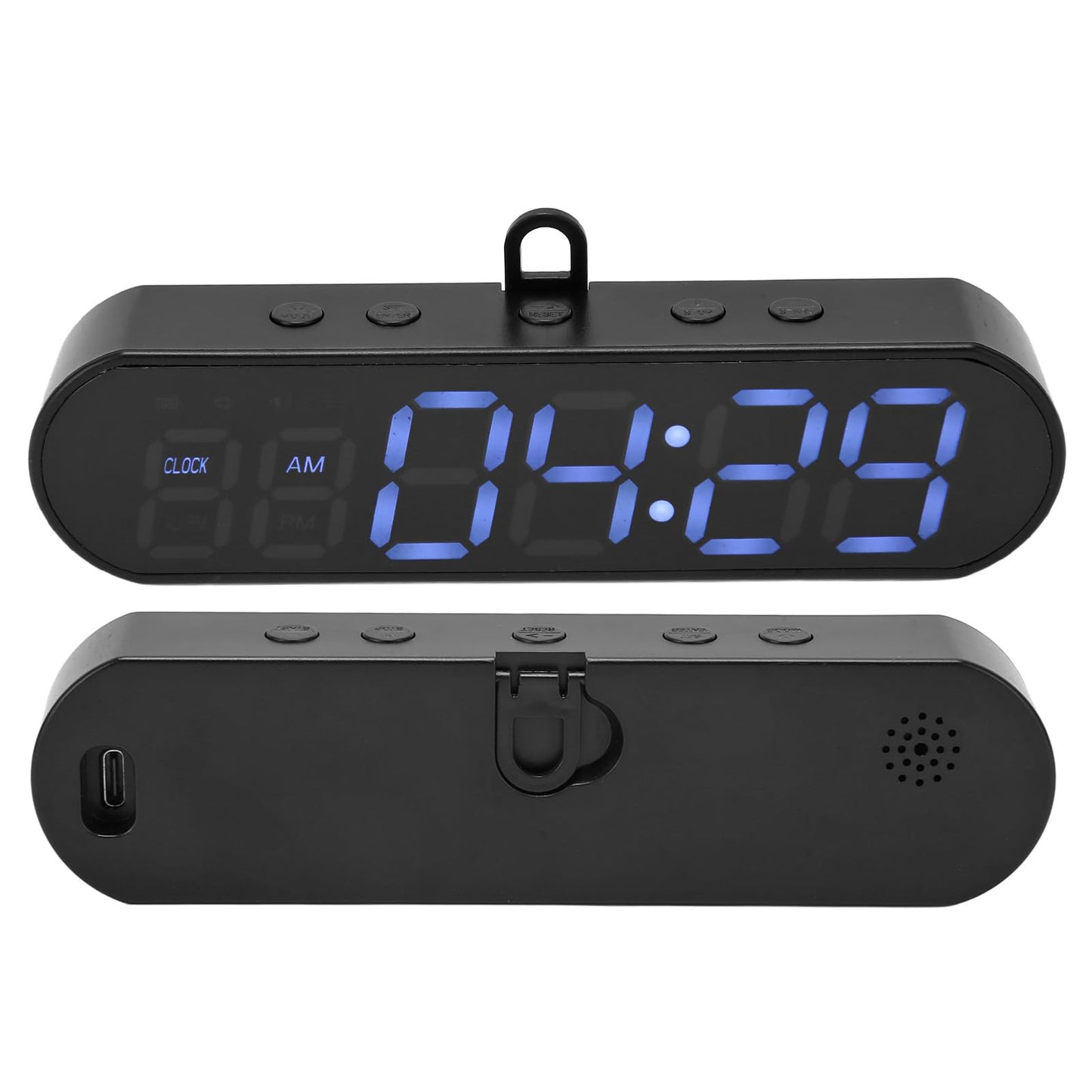 Portable Gym Timer, LED Display Interval Timer with Time Progress Bar/Rounds, Countdown/Up Stopwatch, Buzzer & Rechargeable Powered Battery Workout Timer for Home Gym Fitness