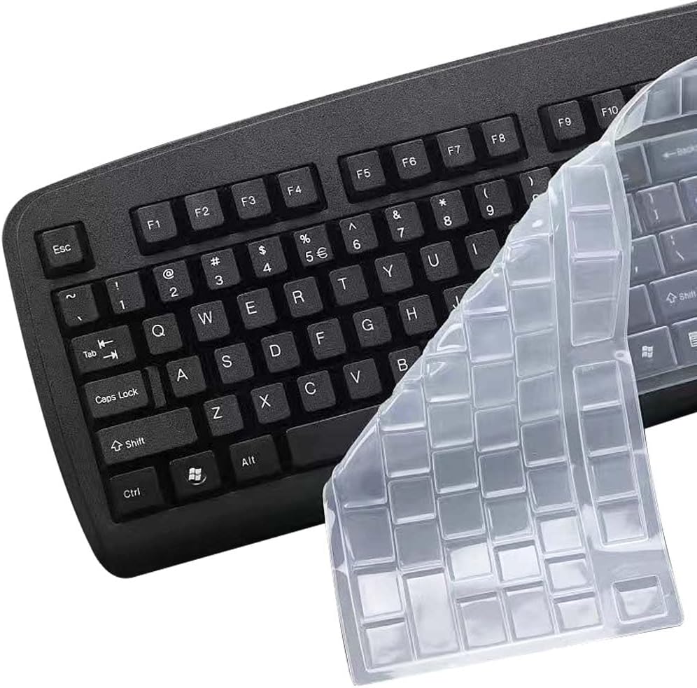 VORTINIOUS 104/107 Ultra Thin Desktop PC Silicone Clear Keyboard Cover Skin Protector for Keys Standard Desktop