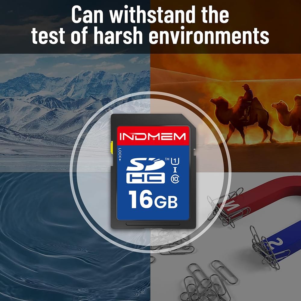 elecacc 16GB (3 Pack), C10 U1 10 4K SD Card SDHC UHS-I Memory Cards Class High-Speed Full HD Video Compatible