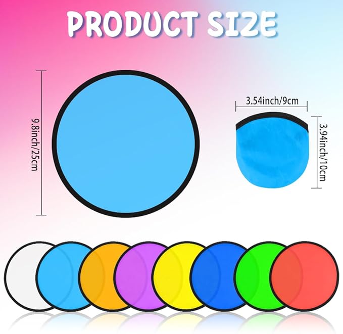 Foldable Flying Disc or Fan Folding Pocket Discs Set Folding Flying Beach Party Favors for Teens Summer Outdoor Activity Flying Fan for Birthday Party Halloween Christmas