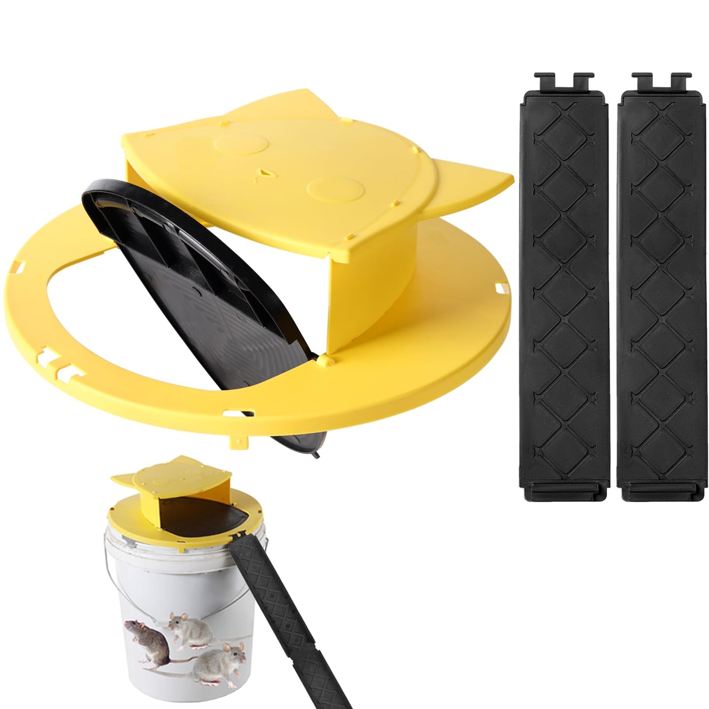 Mouse Rat Trap Bucket,5 Gallon Mouses Rat Traps Indoor for Home,Reusable Bucket Lid Rat Traps Indoor Outdoor,Mouse Catching Tool