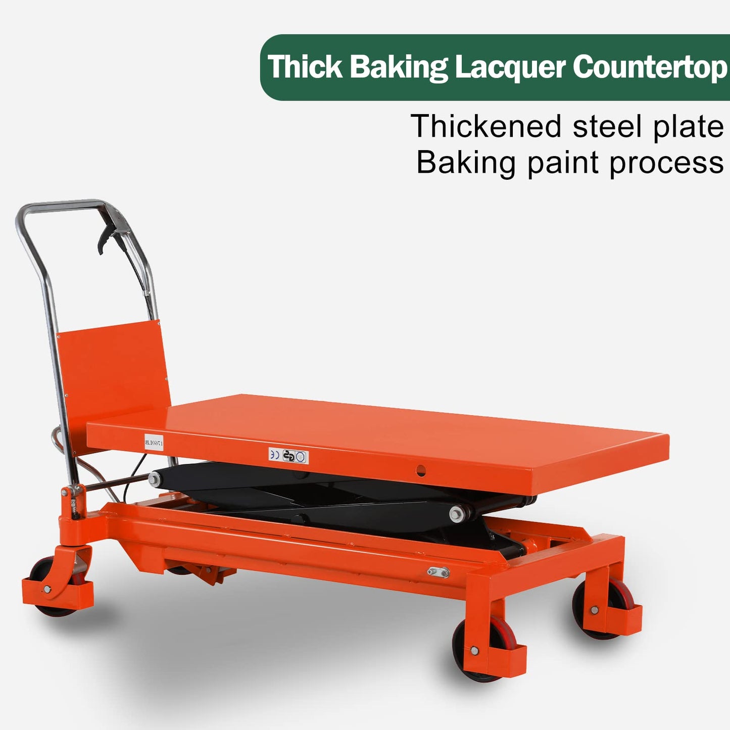 Tory Carrier Double Scissor Lift Table Cart 59" Lifting Height, Hydraulic Lift Cart Platform Manual Scissor Lift Table with Foot Pump for Safe Freight Unloading and Warehousing Use,1760 lbs Capacity