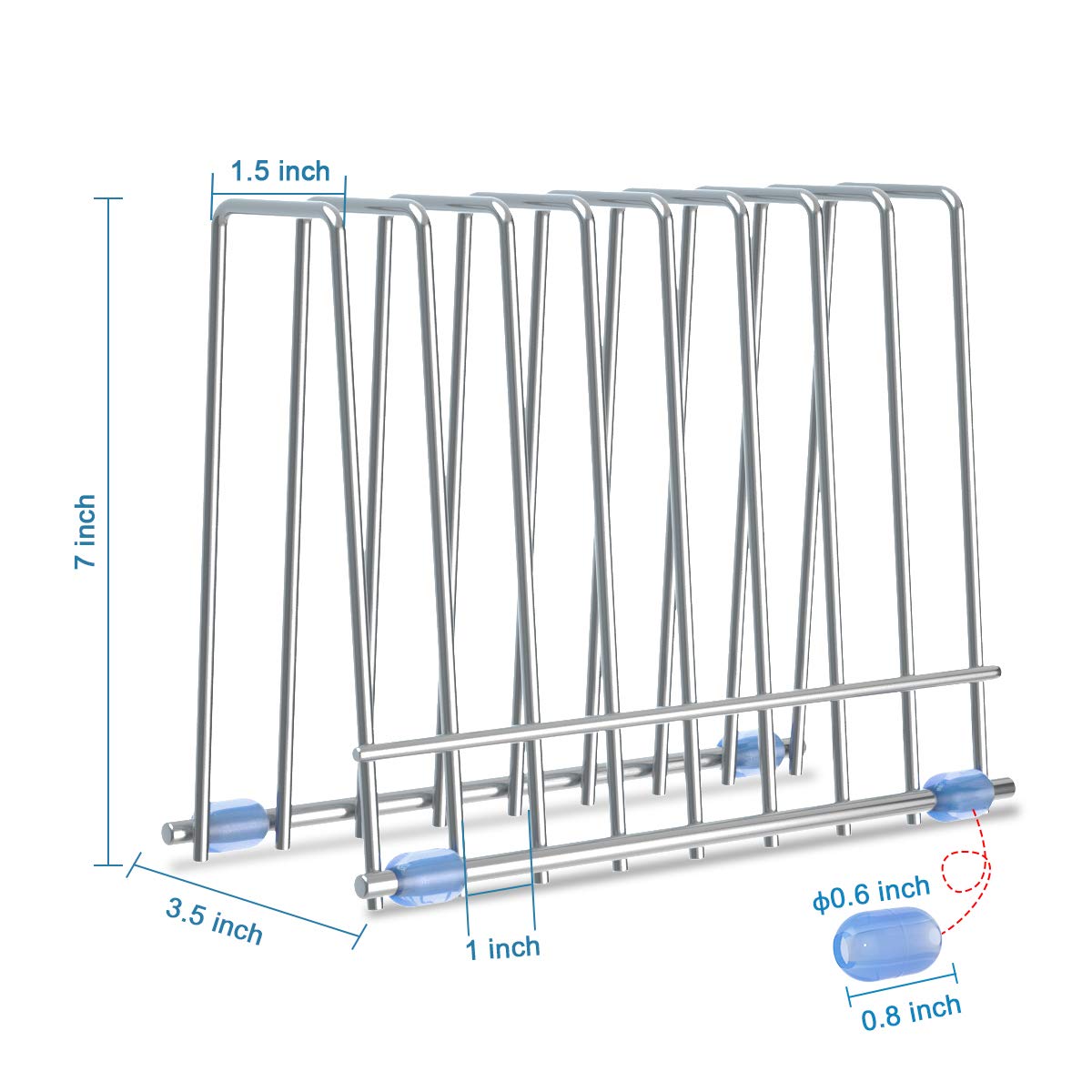 Reusable Storage Bags Rack, Drying Rack for Storage Bags, Stainless Stand for Reusable Freezer Containers & Vacuum Sealer Bags , File Organizer Desktop Storage, Kitchen Storage & Organization (Silver)