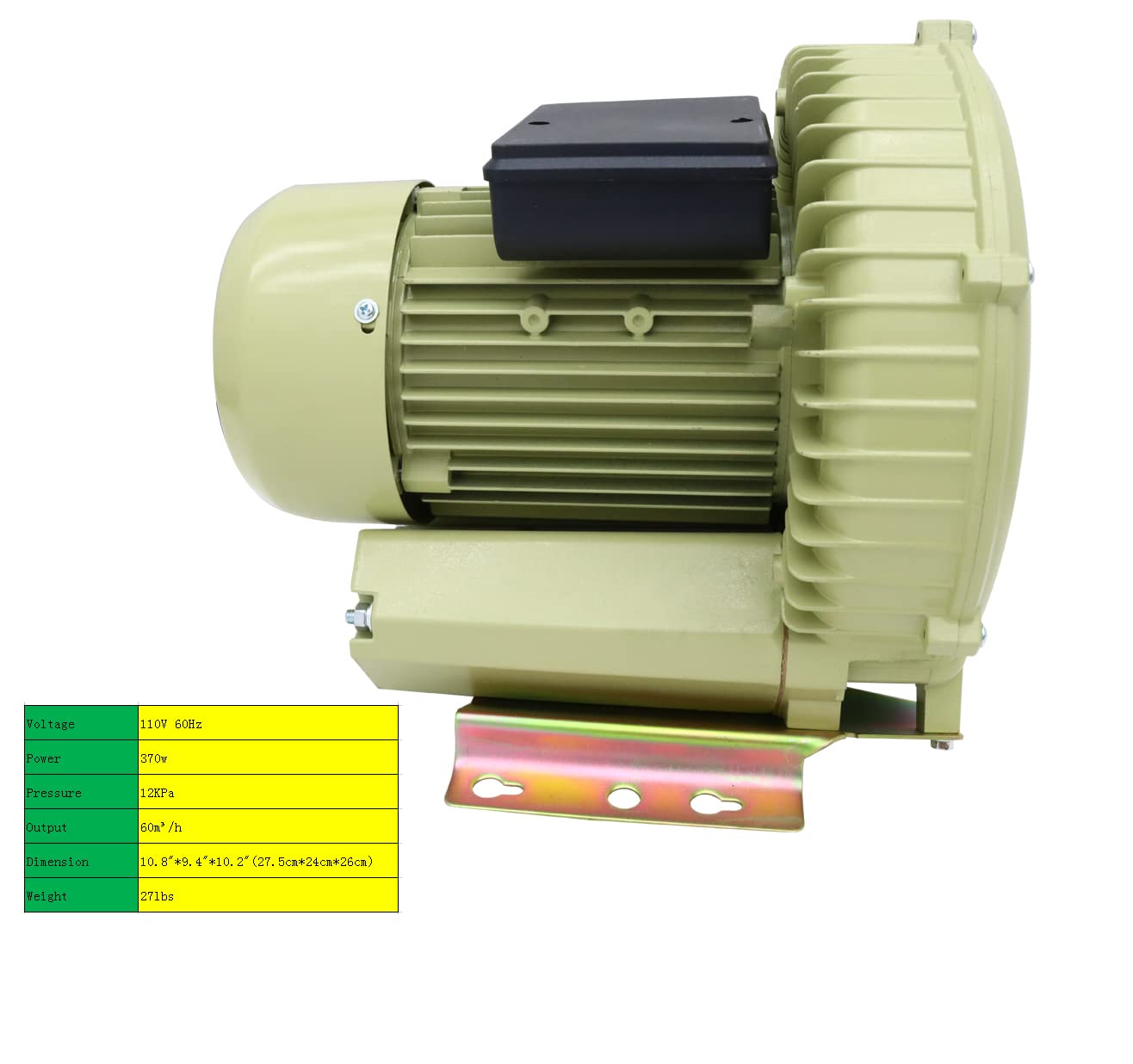 INTBUYING Industrial Aquaculture Seafood Pond Fish Tank Vortex Air Blower Pump 110V 60HZ