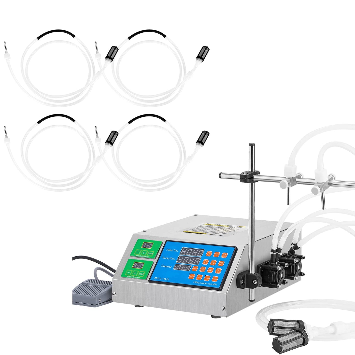 Double Head Peristaltic Pump Filling Machine + Replaceable Tubes