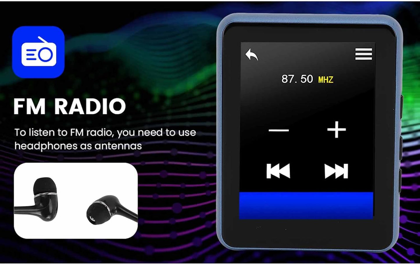 VBESTLIFE MP3 5.0, 2.4inch Mp3 Mp4 Player with Bluetooth Touch Screen Music Player Built in HD Speaker, FM Radio, Voice