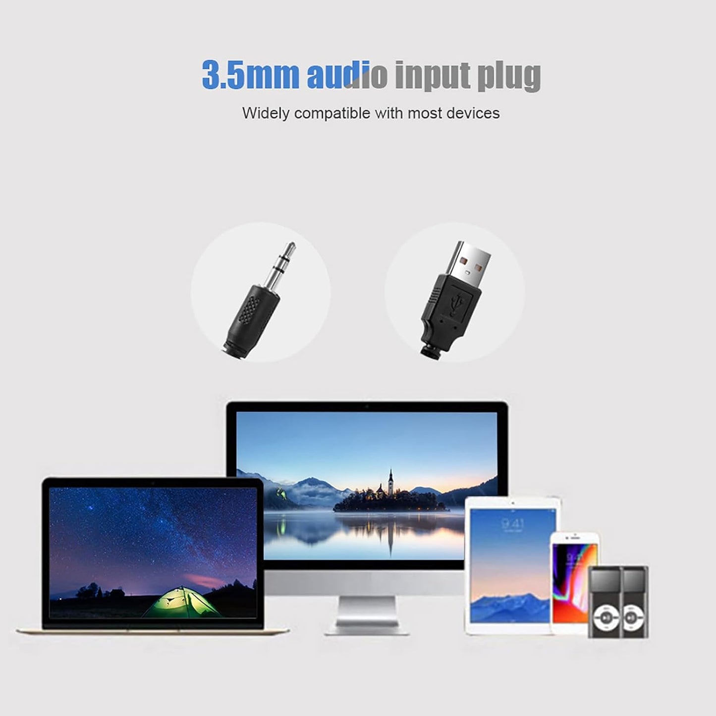 Yosoo 3.5mm Smart TV Wired Soundbar Universal Portable Speaker, Supports Audio Input, Features Surround Sound