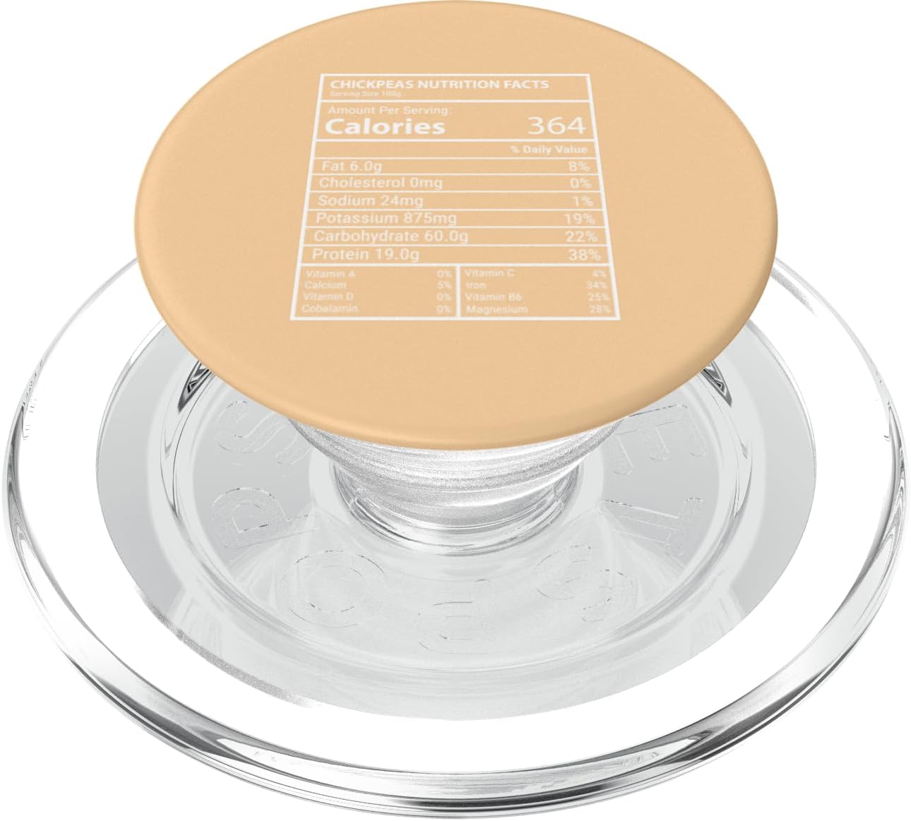 Chickpeas Nutrition Data Graphic Collective Chickpeas Nutrition Facts Macro Label Design PopSockets PopGrip for MagSafe