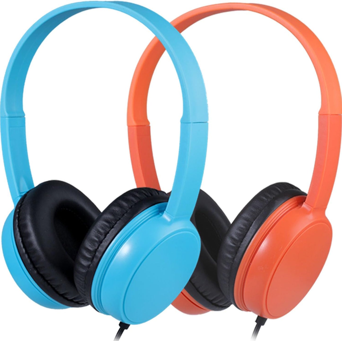 Waneni 2 Pack 3.5mm Headsets Wired Headphones Bulk for Classroom School, Pulg, Lightweight, Sturdy for Kids Students