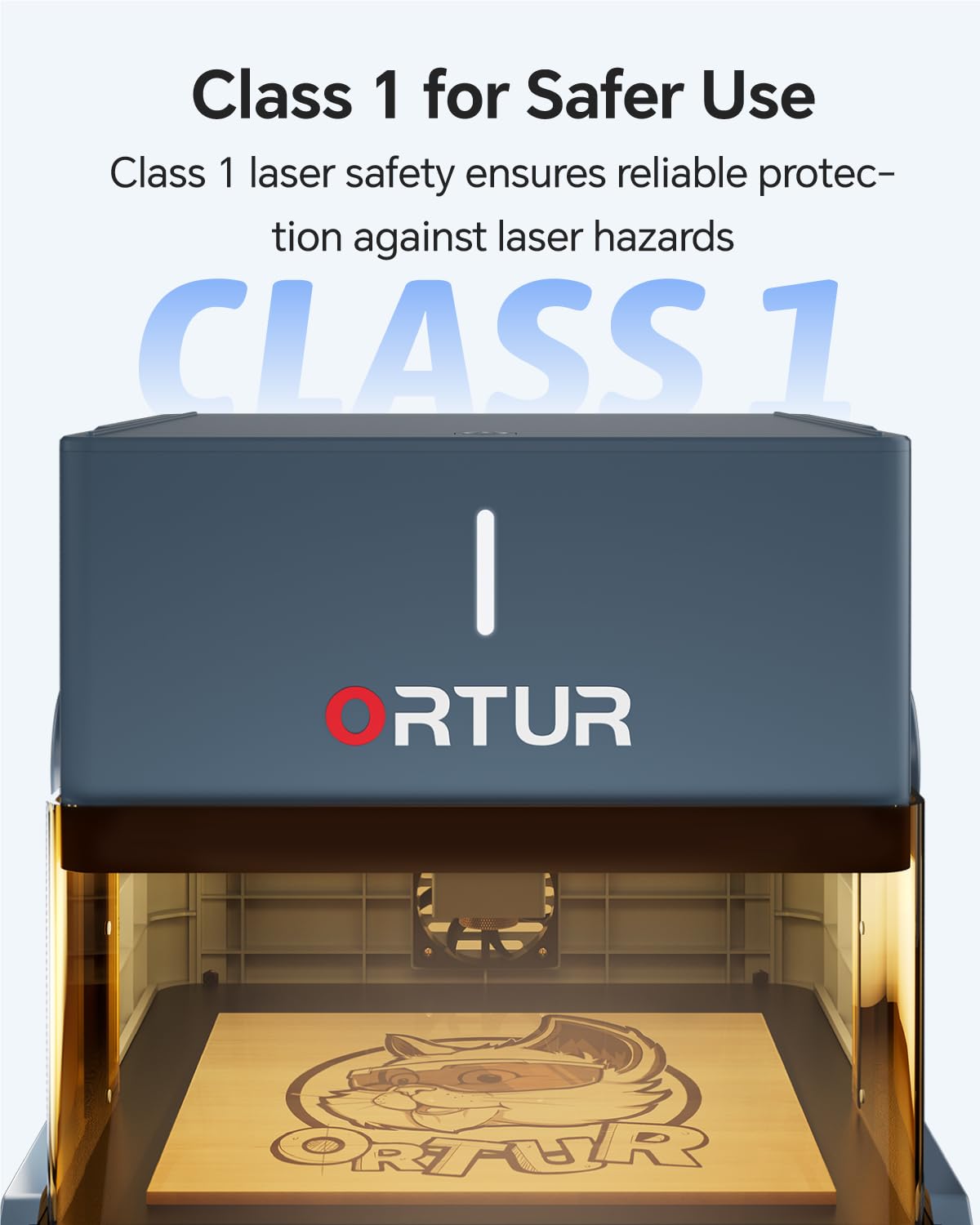 Ortur R1 5000mW Portable Laser Engraver and Cutter, Class 1 Foldable Laser Engraver, Exquisite Gift Box Packaging, APP Control Laser Engraver for Wood, Leather, Glass, Cloth (Misty Blue)