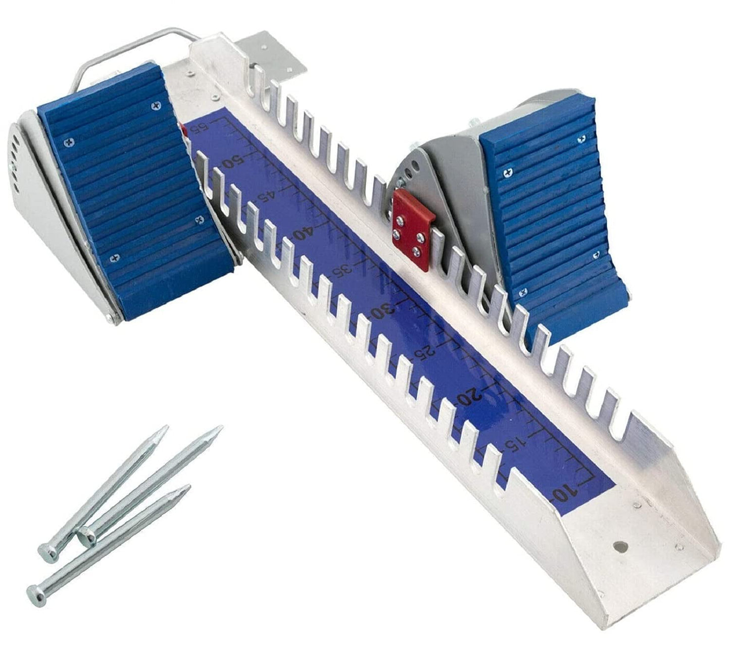 Supvision Lightning Starting Block Sprinter Pedals 6 Angle Adjustable Sprinters Track and Field Aluminum Suitable for Plastic Runway CinderTrack 25in Blue Back School Fall Sports Day