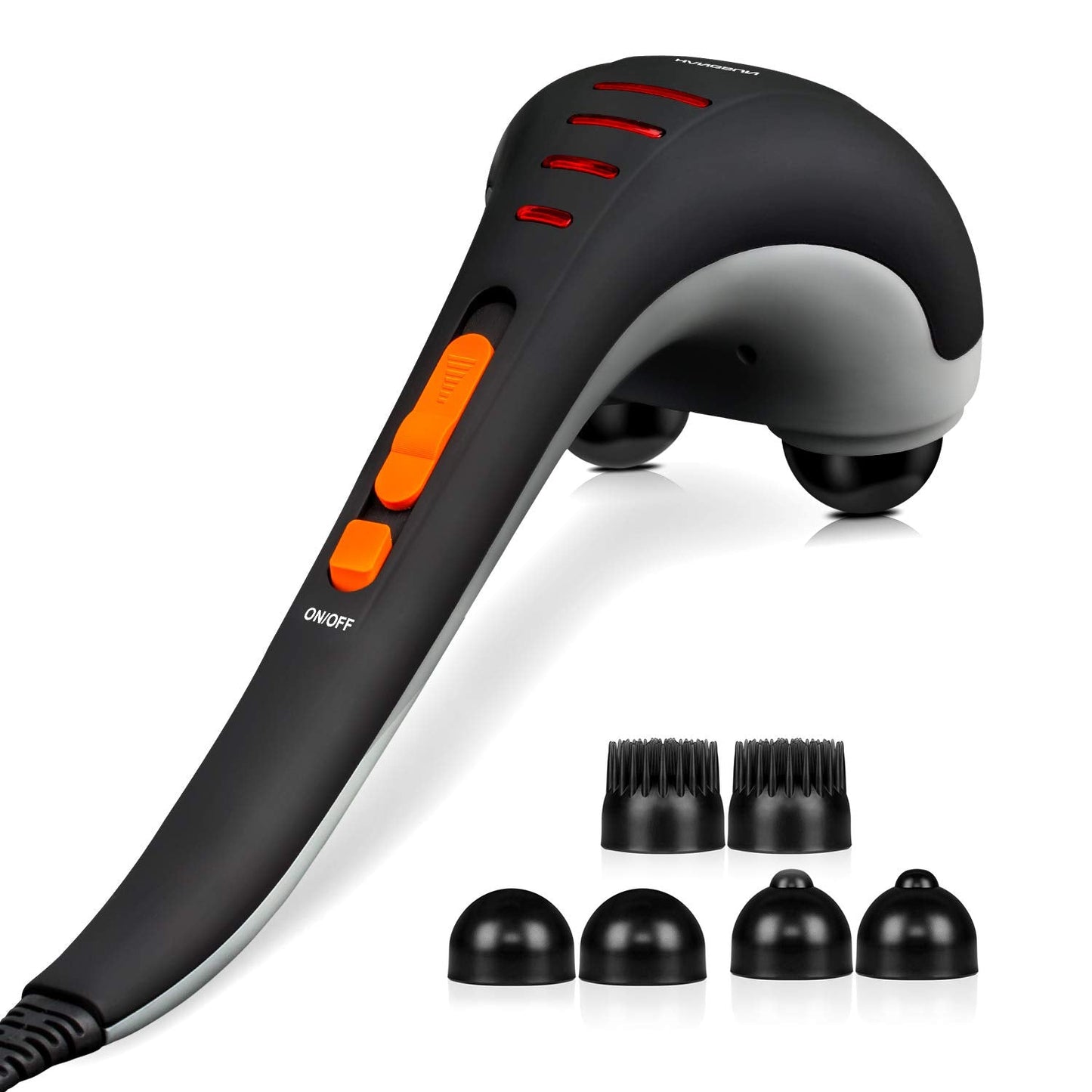 HANGSUN Handheld Neck Back Massager for Pain Relief Deep Tissue, Double Head Full Body Percussion Massage MG400 for Shoulder, Leg, Foot, Muscles