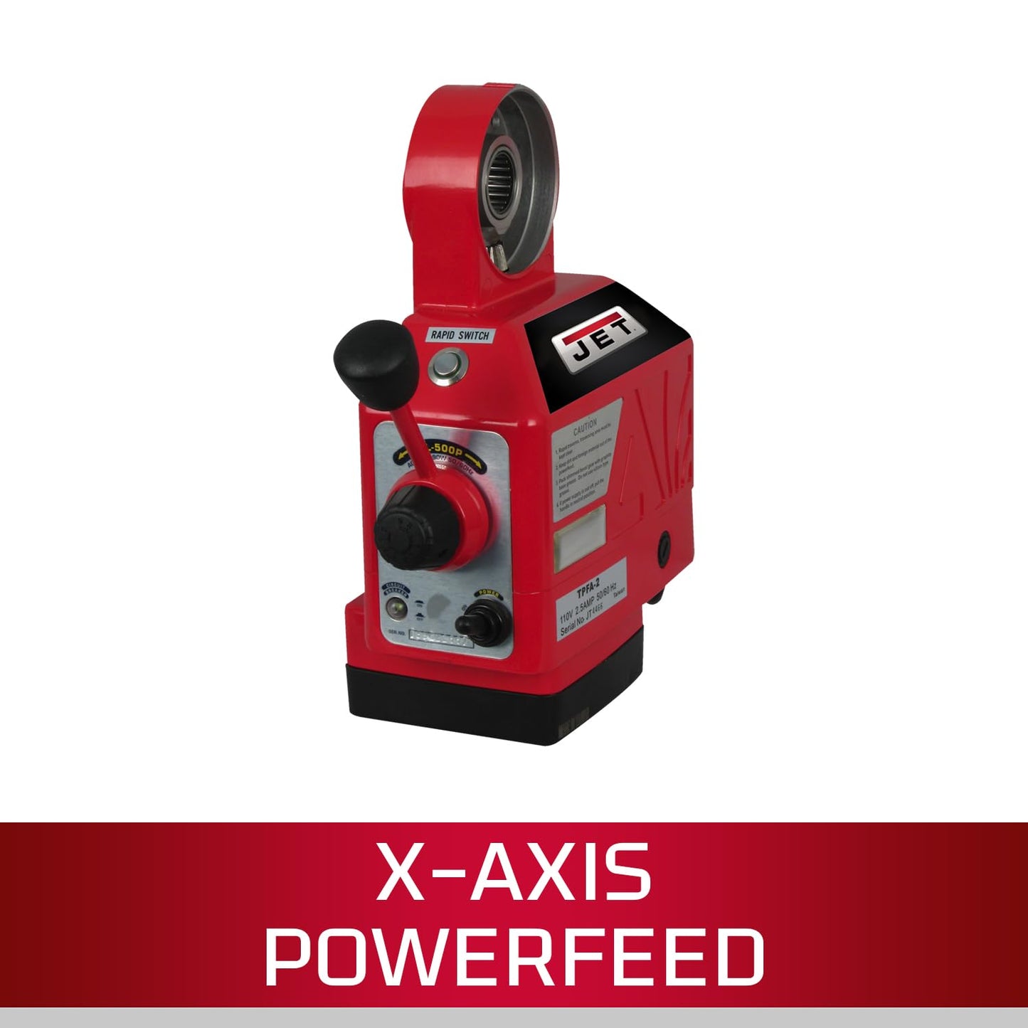JET Vertical Milling Machine, X-Axis Powerfeed, 2 HP, 115/230V 1Ph (Model JTM-2)
