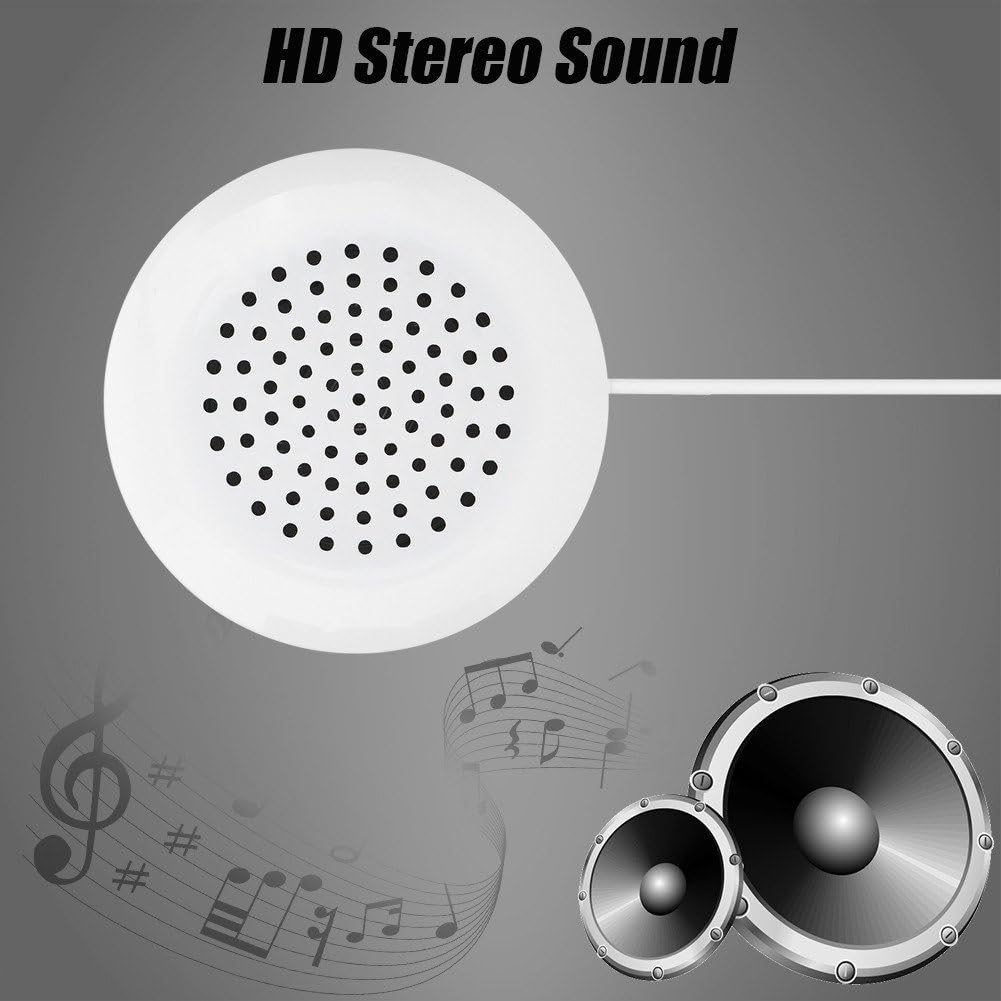 Zyyini 3.5mm Mp3 Mp4 Pillow Speaker, White Sleep Or Hypnosis Speaker New Mini Stereo Speaker for Phone CD Player