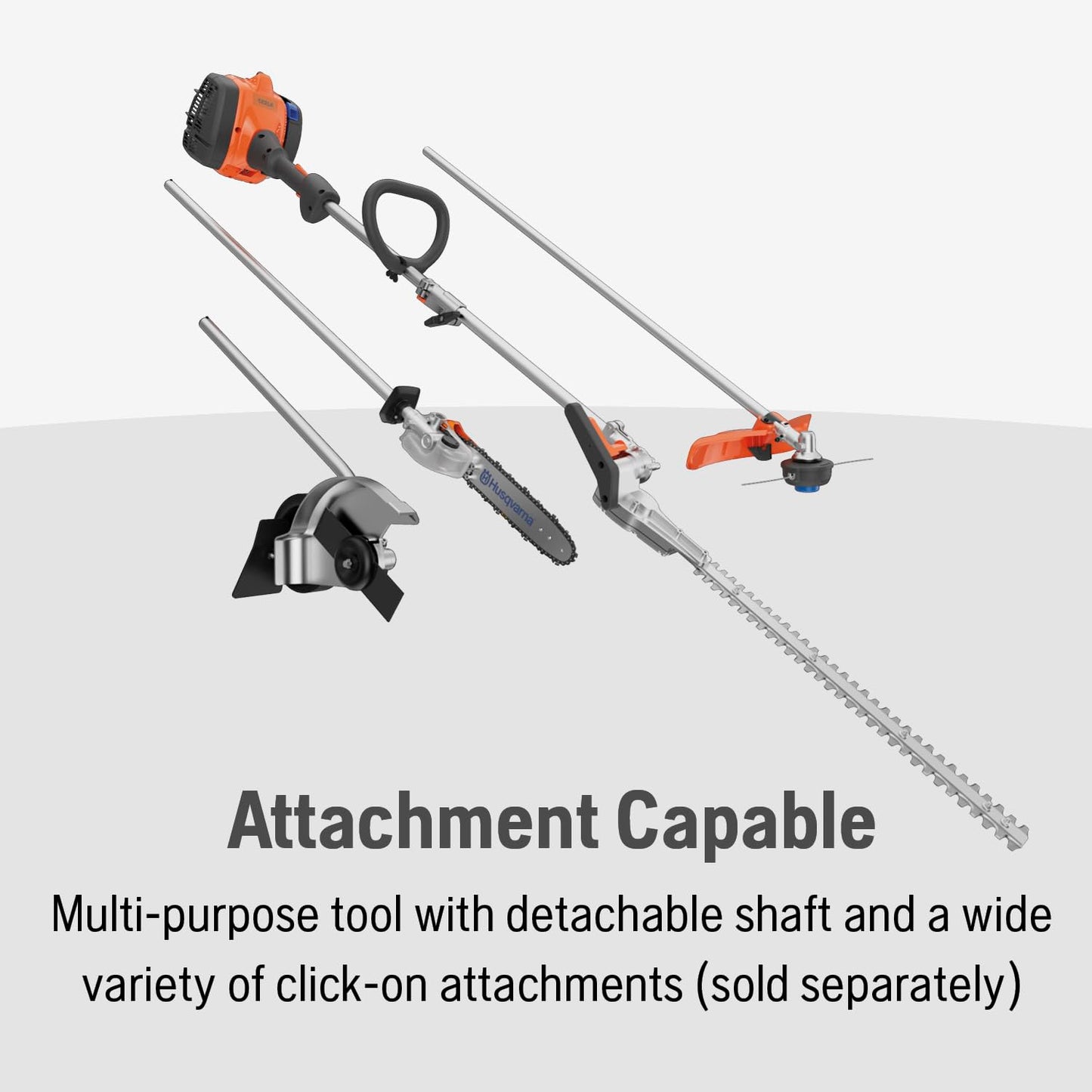 Husqvarna 122LKH Gas Hedge Trimmer, Multi-Purpose Tool with Hedge Trimmer Attachment, 21-Inch Cutter Bar with Double-Sided, Double Reciprocating Blades, Gifts for Men, 970796101