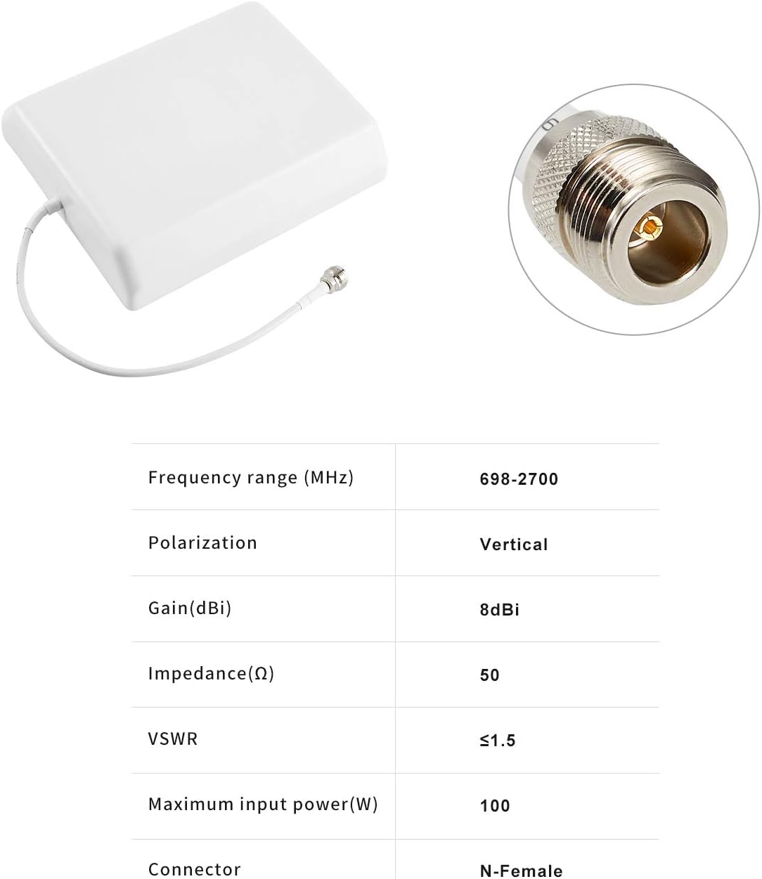 XRDS -RF 8dBi 698 2700 XRDS-RF Indoor Panel Antenna Wide Band Directional Internal Wall Mount Signal Booster WiFi