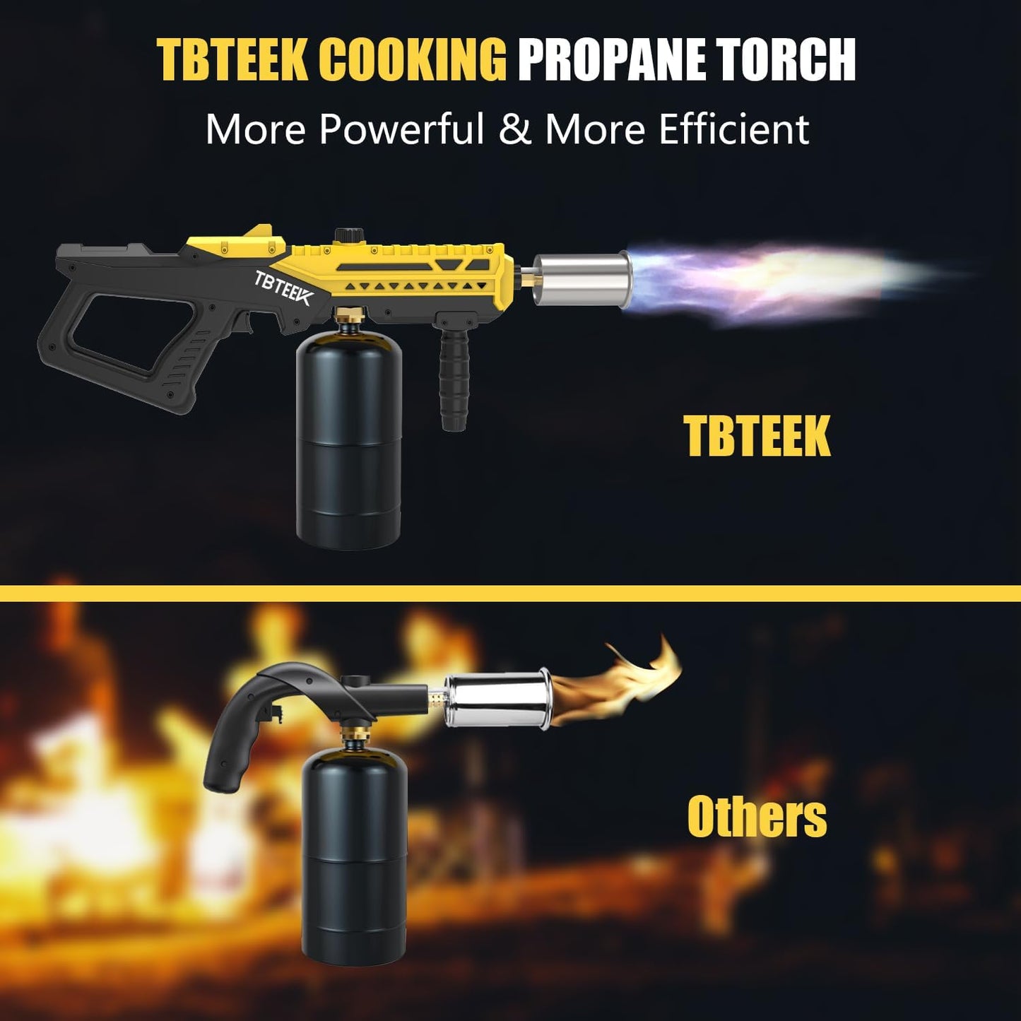 TBTeek Propane Torch - Powerful Adjustable Grill & Kitchen Blow Torch for BBQ, Searing & Welding