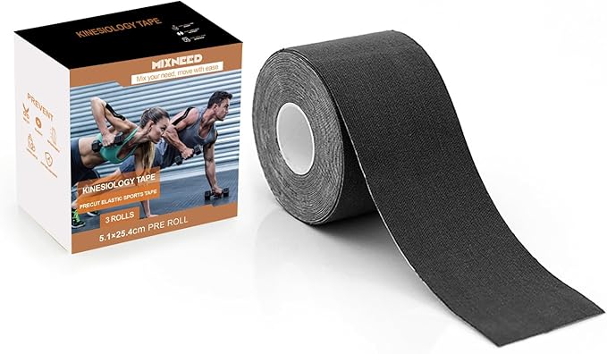 Waterproof Kinesiology Tape Roll Precut Rock Tape for Knee | Copper Elastic Sports Tape(1ROLLDARKBLUE)