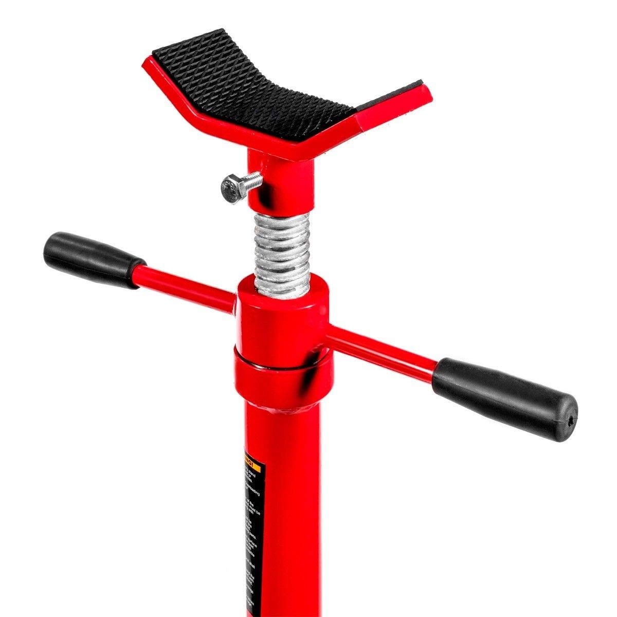 Stark USA Underhoist Support Stand 1/2 Ton Capacity Self Locking Threaded Spin Handle Lifting Adjustable Height (53.5" to 79"), 1,000 LBS Capacity