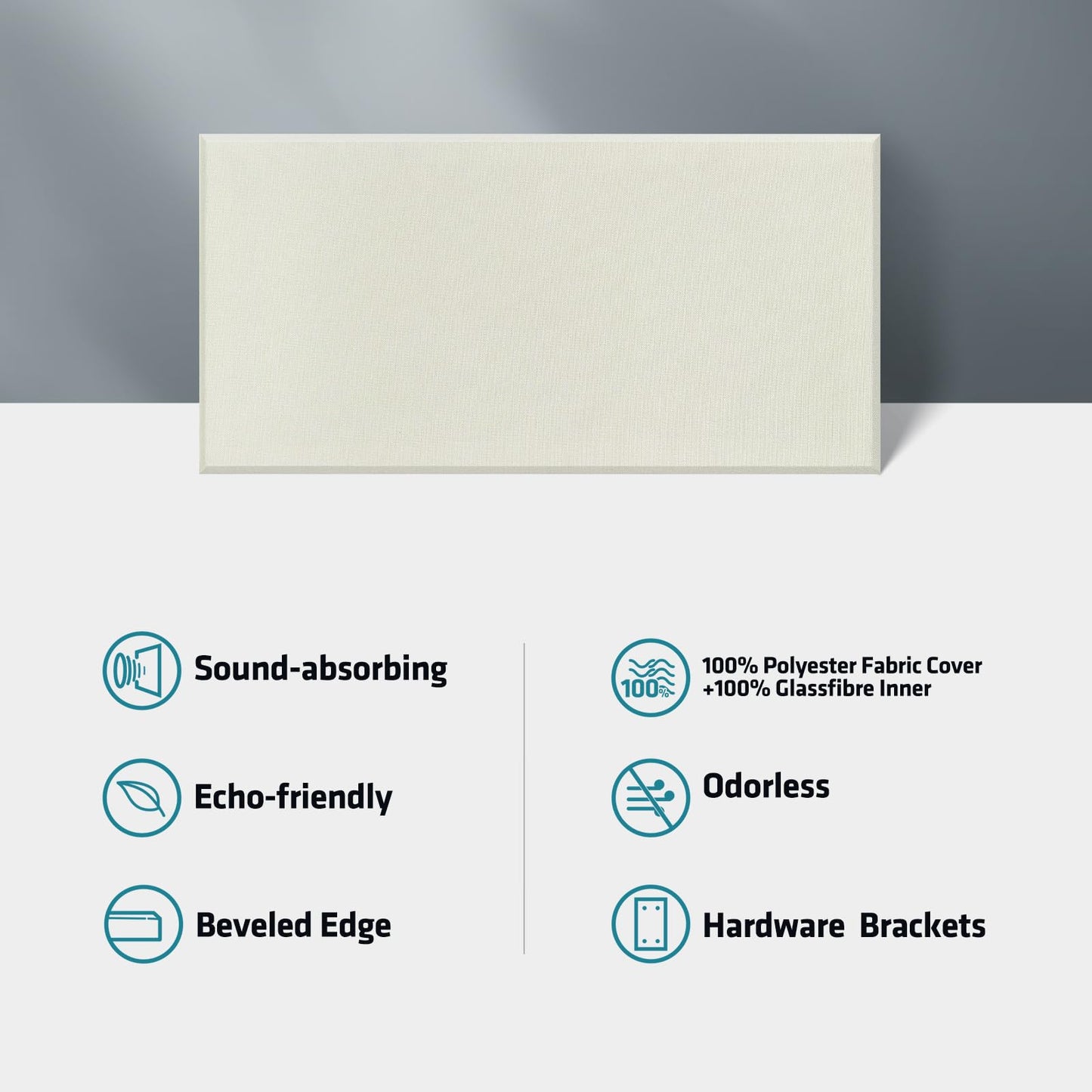 23.62" X 11.81" X 2" Fiberglass Wall Panel, 4 Pack Acoustic Panels, Acoustic Panels Sound Absorbing for Office, Studio, Home Theatre - Beige