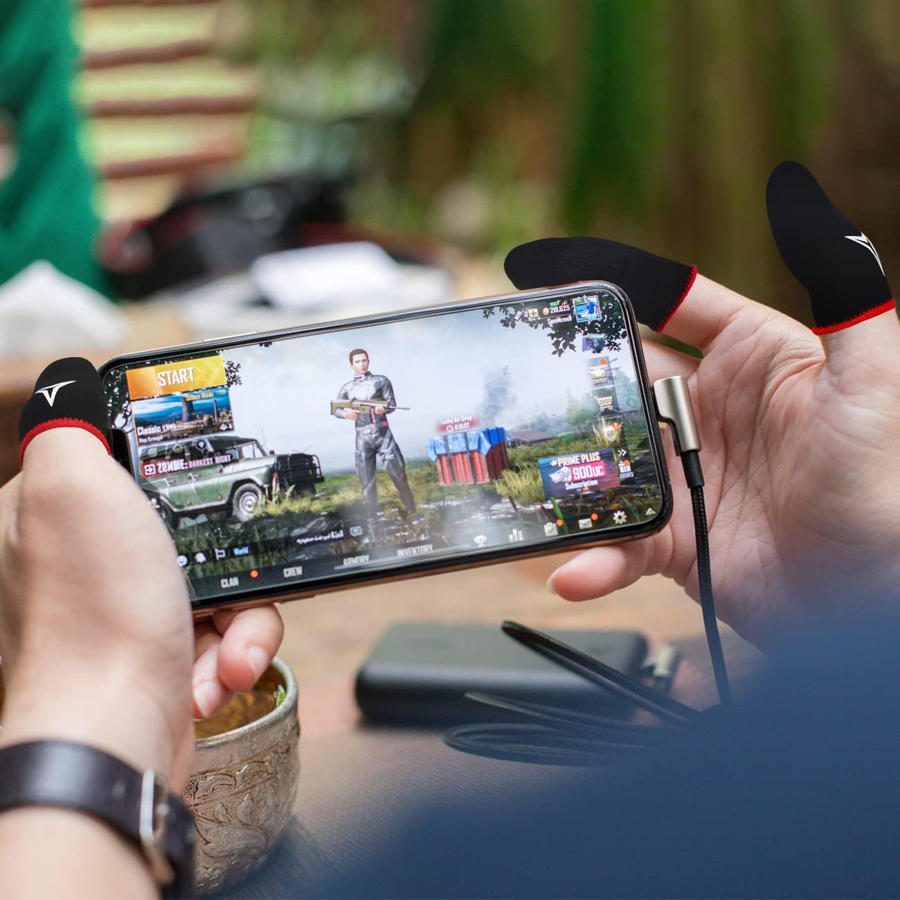 6 Pack Nuozme 0.15mm Mobile Phone Gaming Finger Sleeves, Finger Sleeves Compatible with All Touchscreen Devices