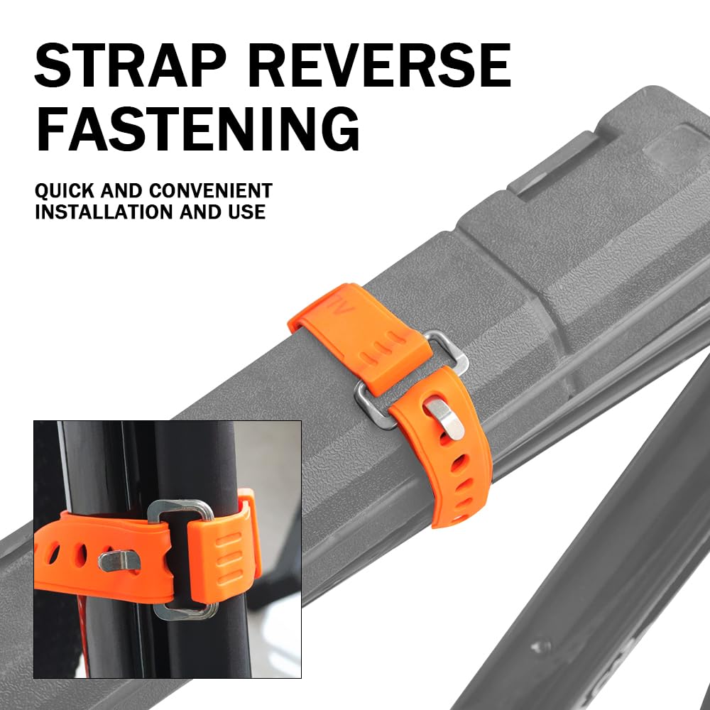 Utility Straps Pro (2-Pack) - Heavy-Duty 40lb Secure Straps for Bikes, Skis, Moto Gear, Tools & More - Freeze-Proof, Safety Orange (27.5in(70CM))