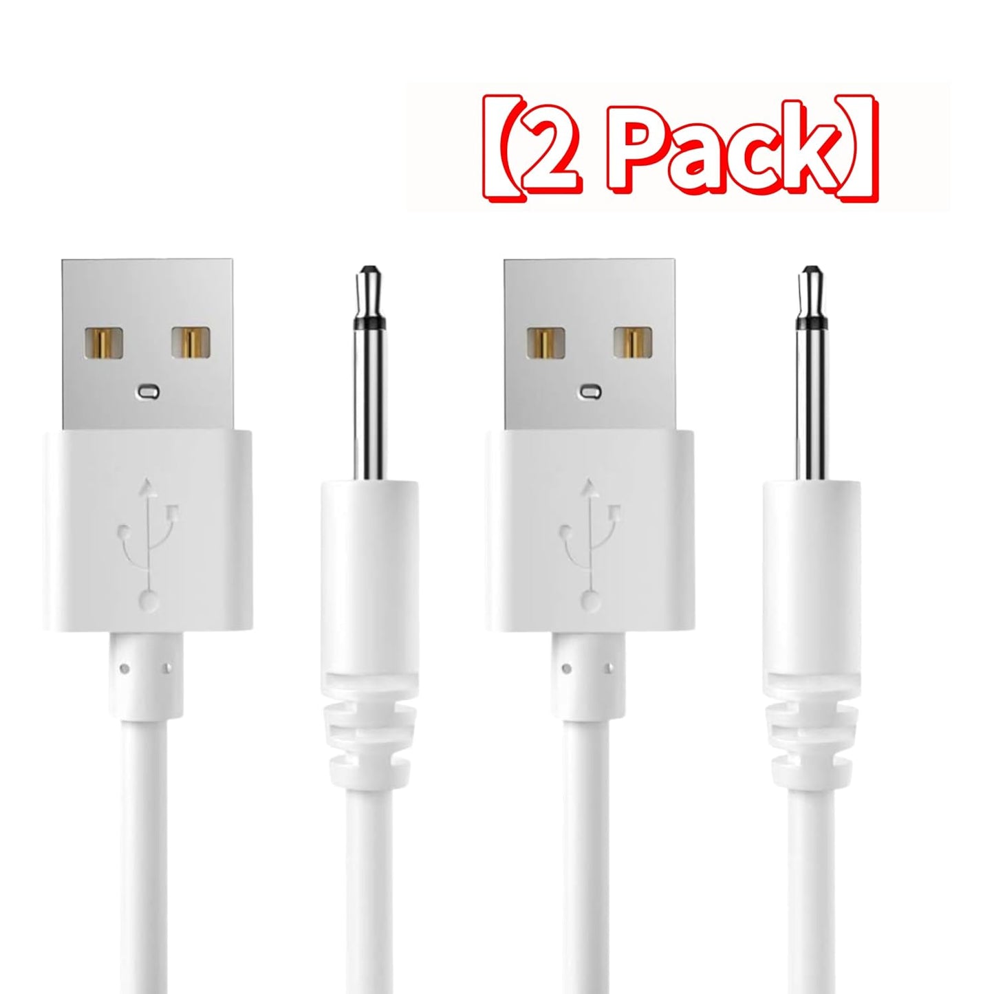 Bizooth 2.5mm 2 Pack DC Charging Cable, Fast Charging USB Cable, Compatible with Beauty Instrument Massager USB Charger