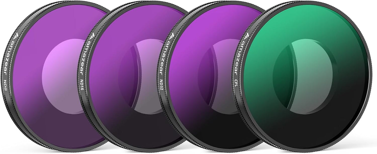 AMAZEAR 6 (5 Pack), Action6 ND8 ND32 ND128 ND512 ND1000 ND Filters Kit for DJI OSMO Action Accessories Optical Glass