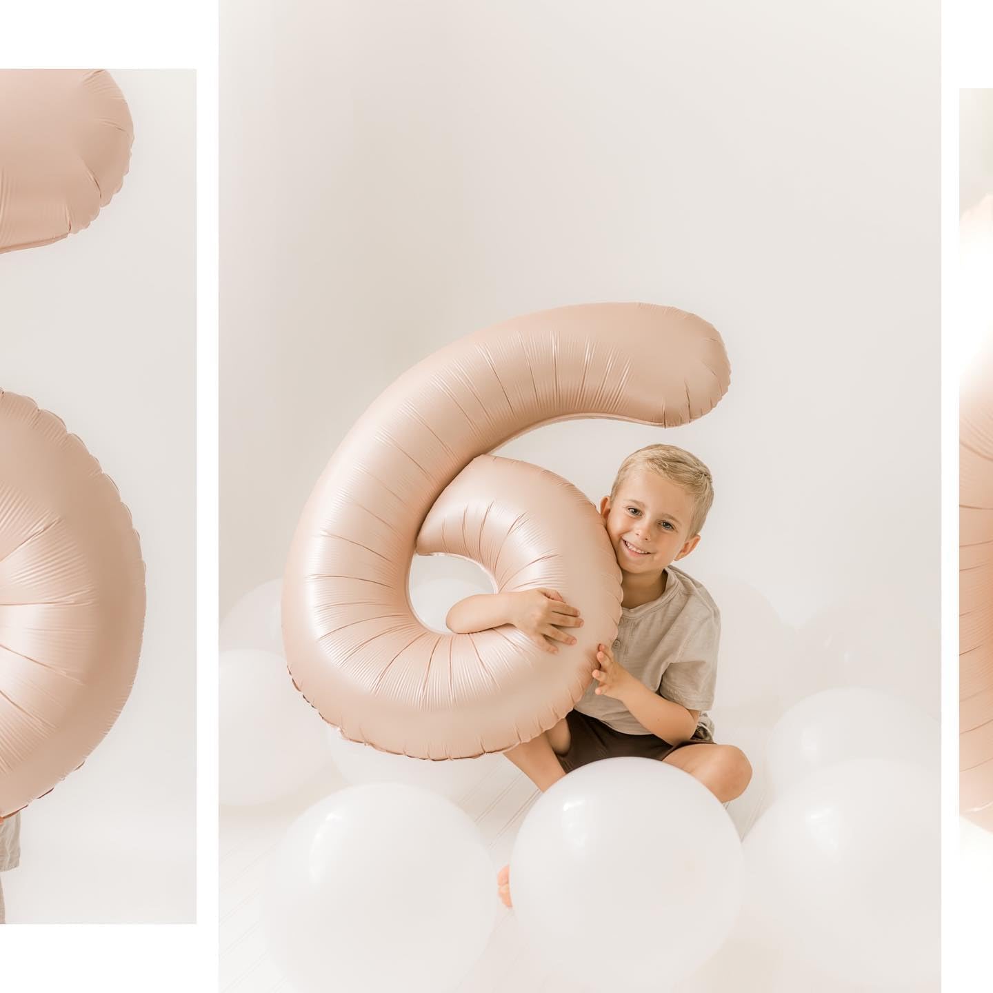 Skiennix 40-Inch Light Brown Number 6 Balloon - Perfect for Beige Birthday Decorations & Parties
