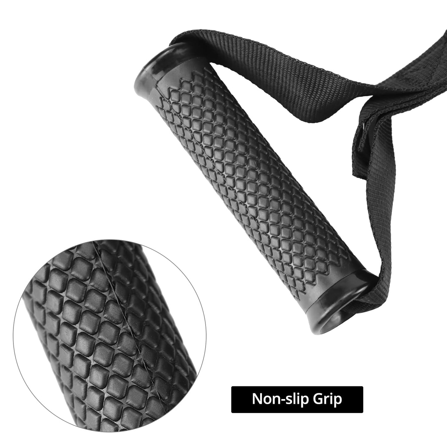 QWORK Fitness Metal Gym Handles with 5 Adjustable D-Ring Buckles - Heavy-Duty Handles for Pulley Systems, Pull-Down, Shoulder, Biceps, Triceps Exercises