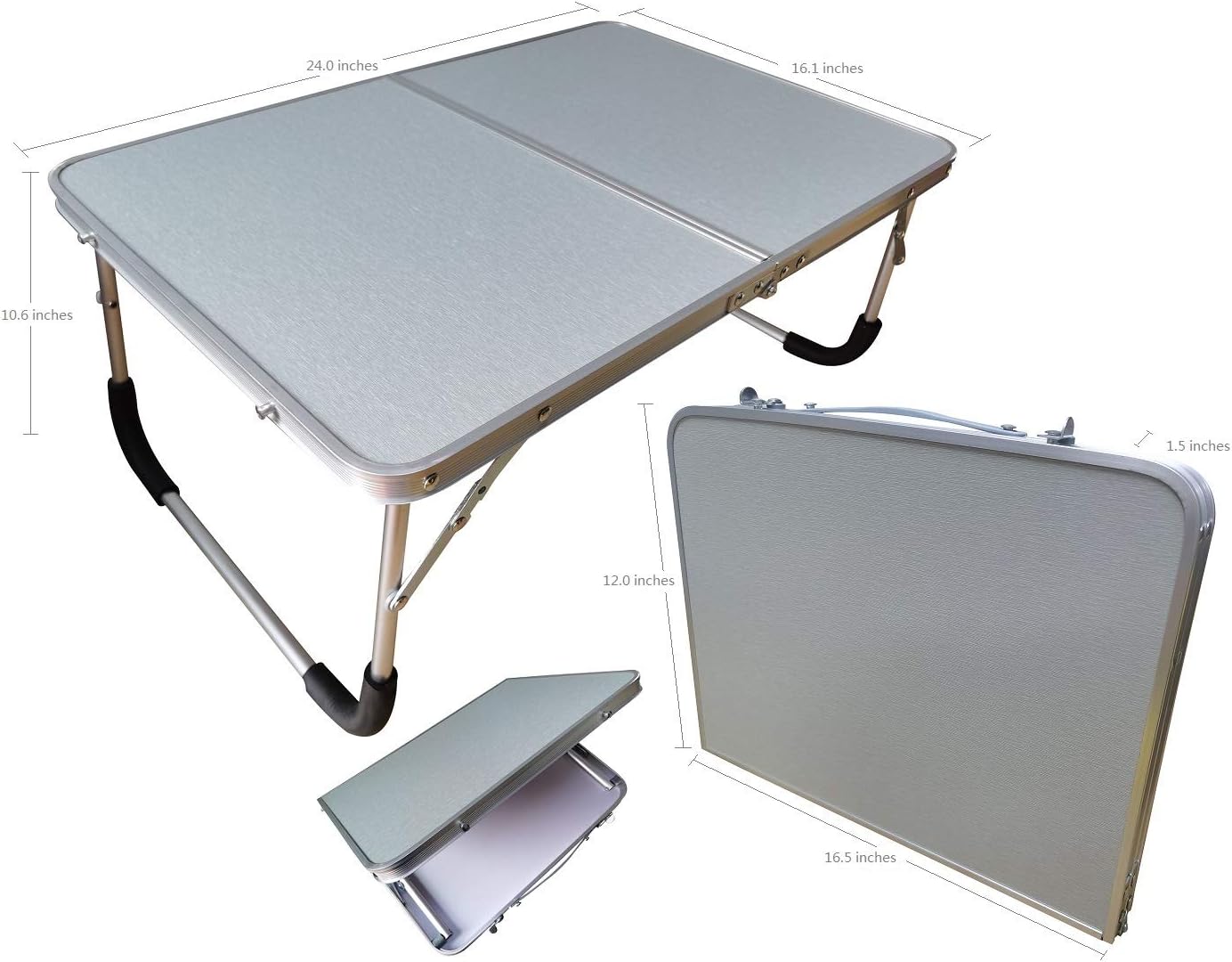 LDesign Foldable Laptop Desk,Folding Laptop Table,Foldable Laptop Stand,Aluminum Ultra Lightweight Bed Tray
